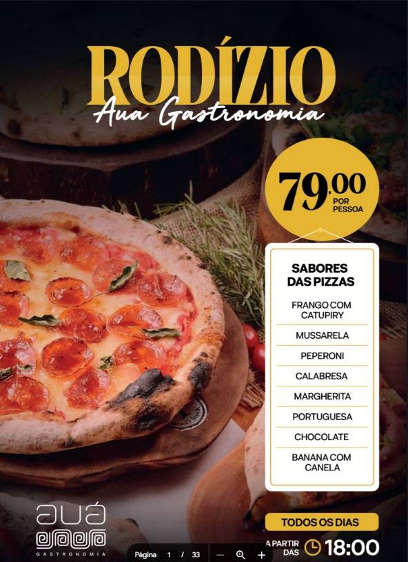 Auá Gastronomia Vale Sul Shopping cardápio