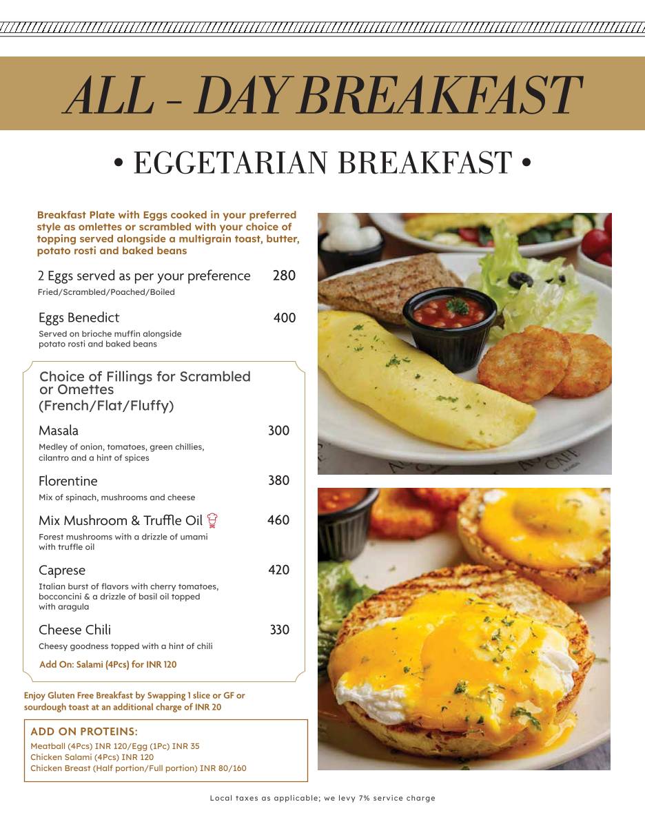 August Cafe menu