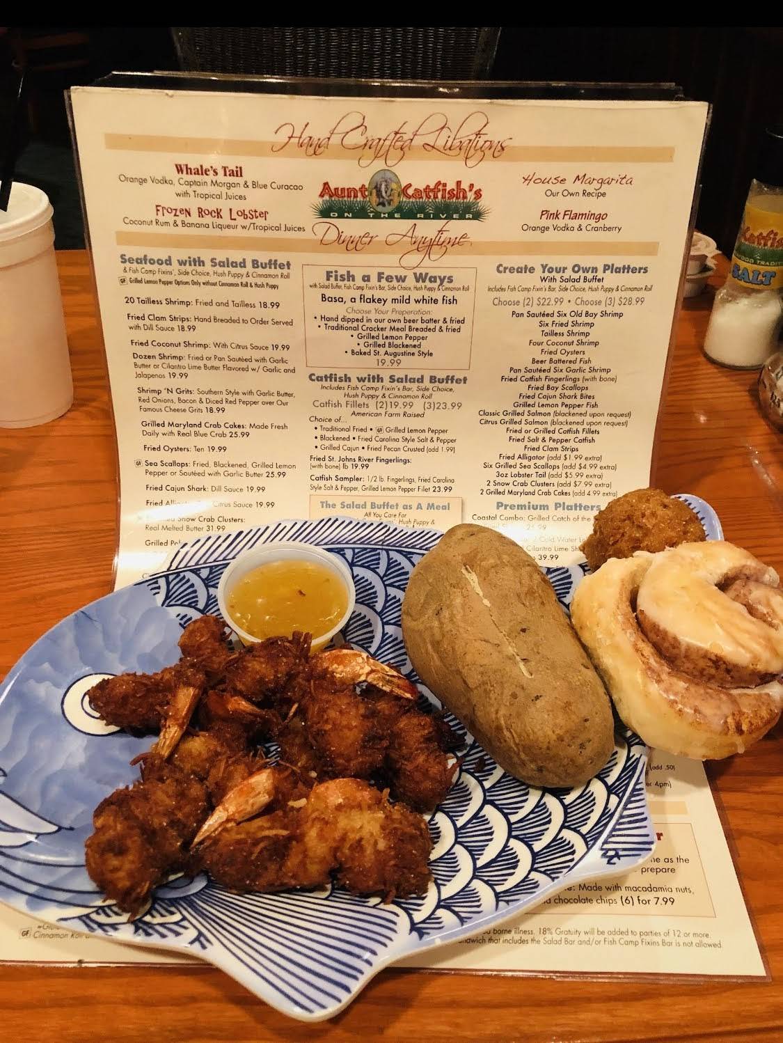 Menu at Aunt Catfish's On the River restaurant, Port Orange