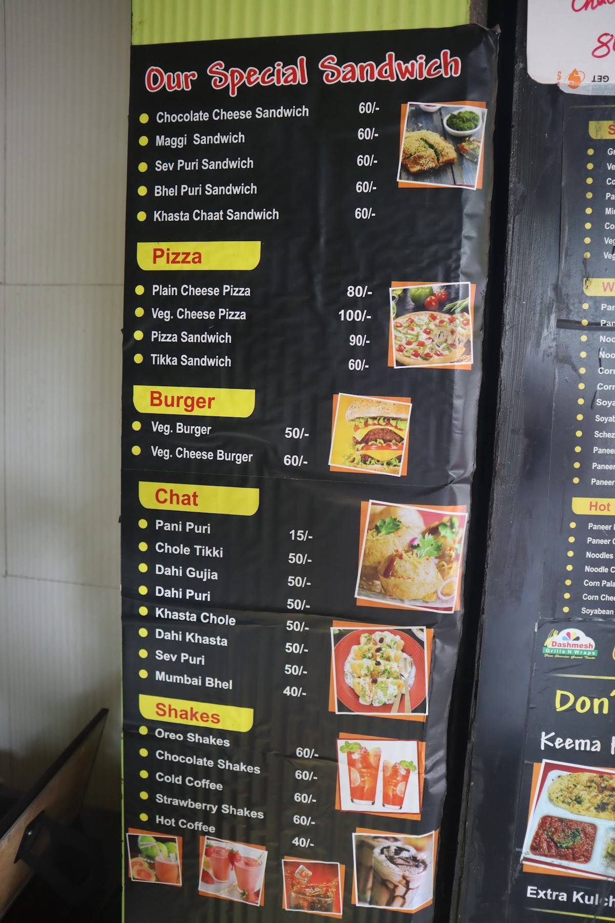 Grills and Wraps menu