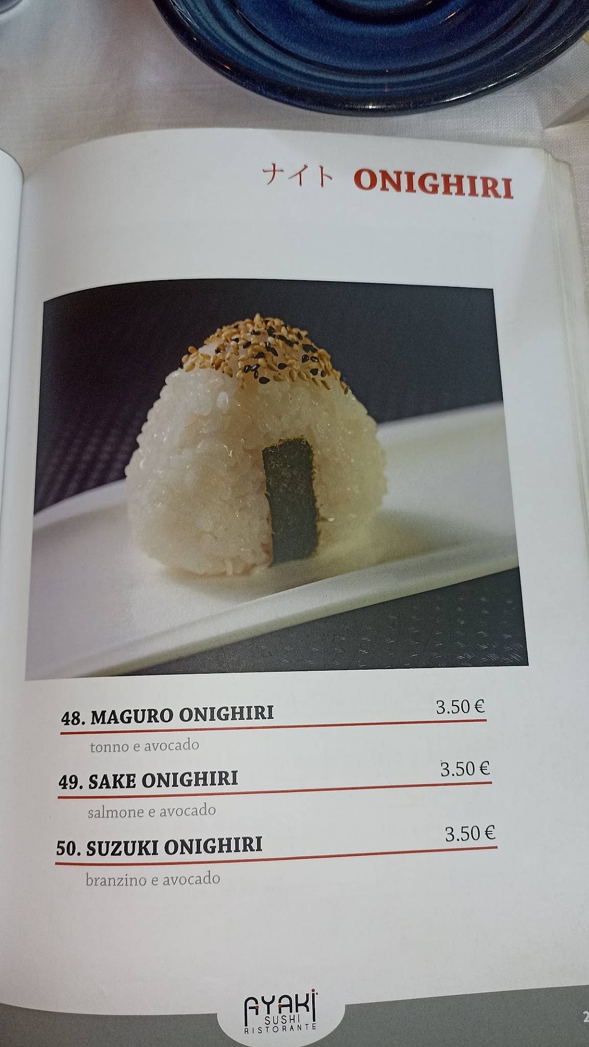 Menu di Ayaki Sushi Ristorante 