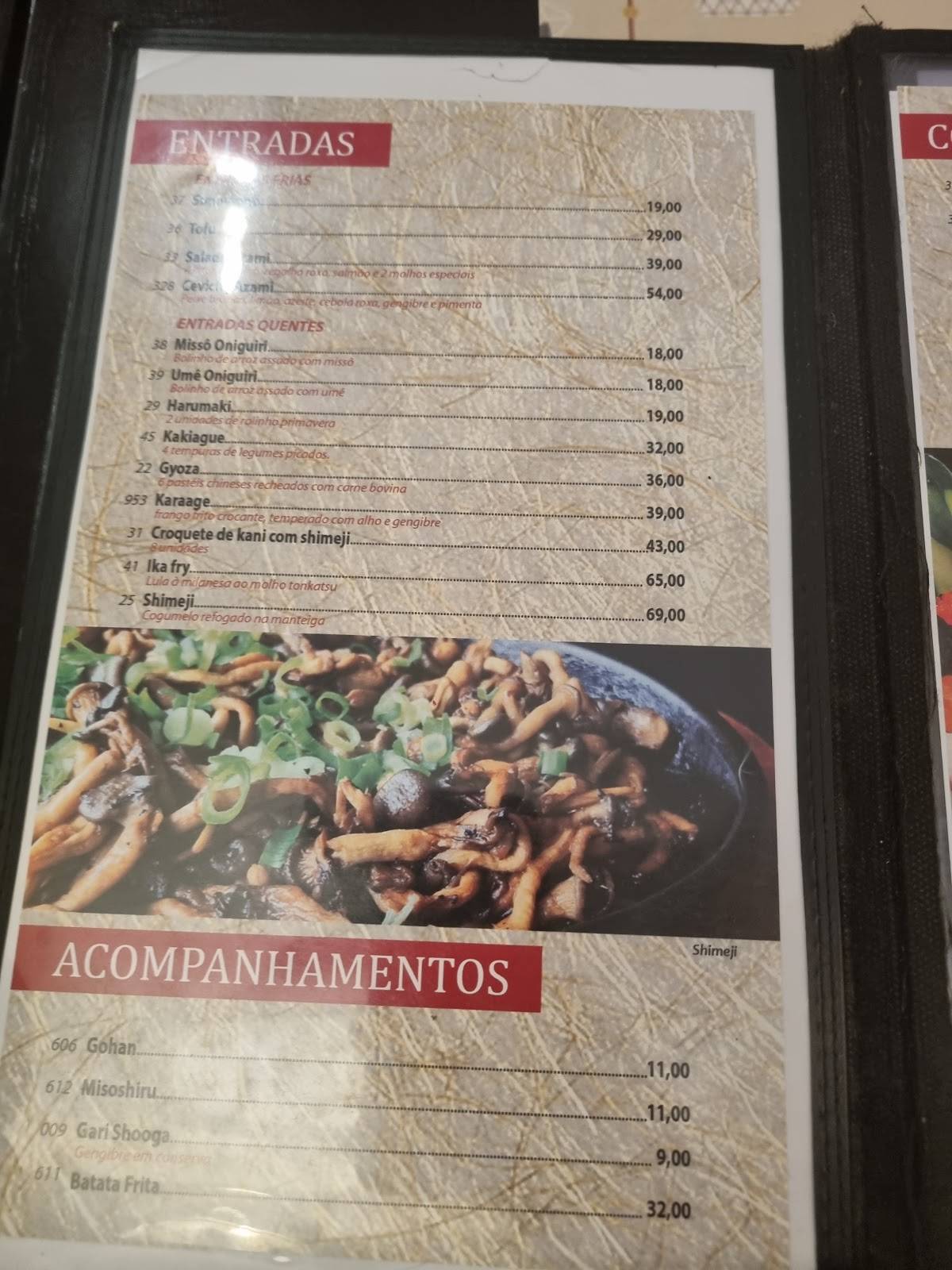 Azami Sushi cardápio