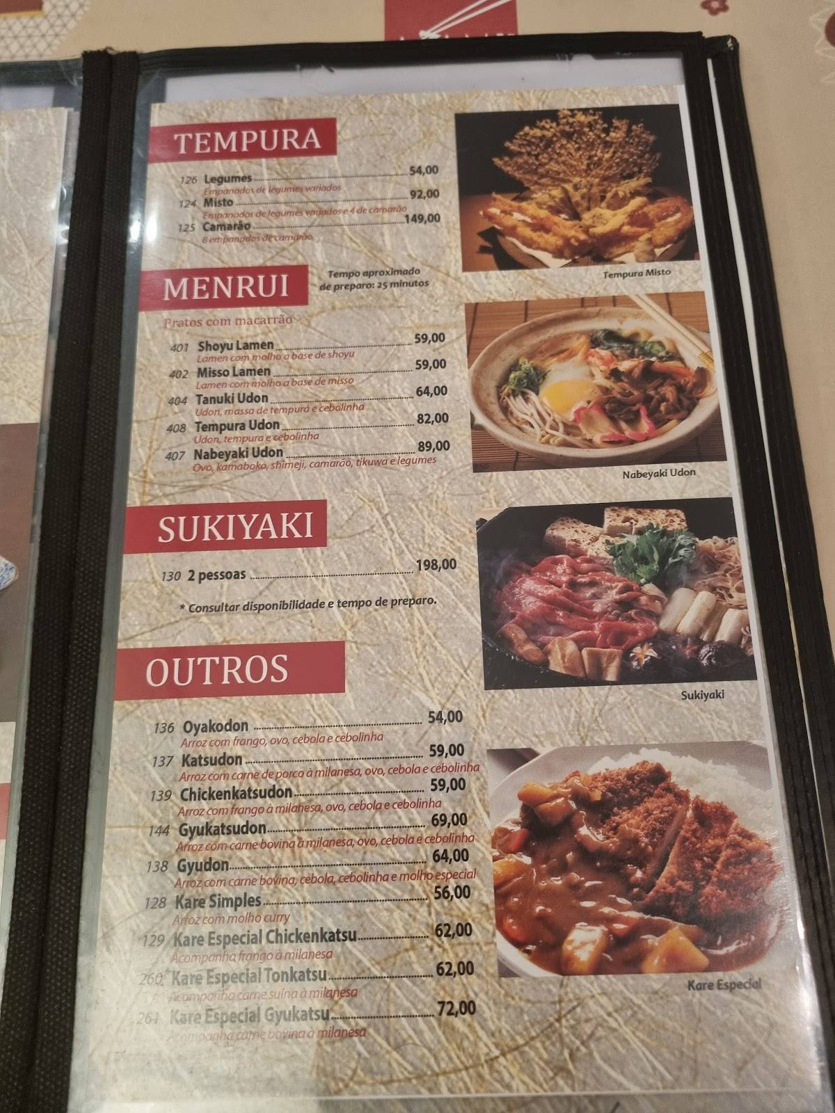 Azami Sushi cardápio