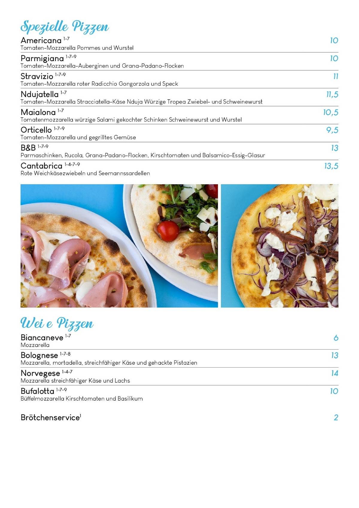 Menu di B&B Bar Ristorante Pizzeria 