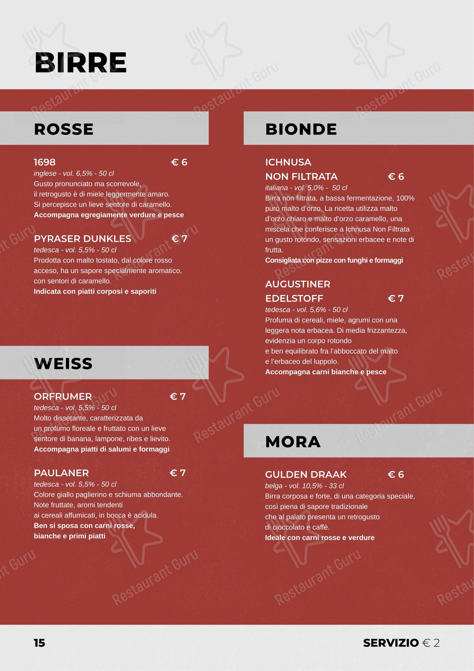 Menu di BACLAS - Pizzeria con cucina, senza glutine, delivery e take away - Menu bar
