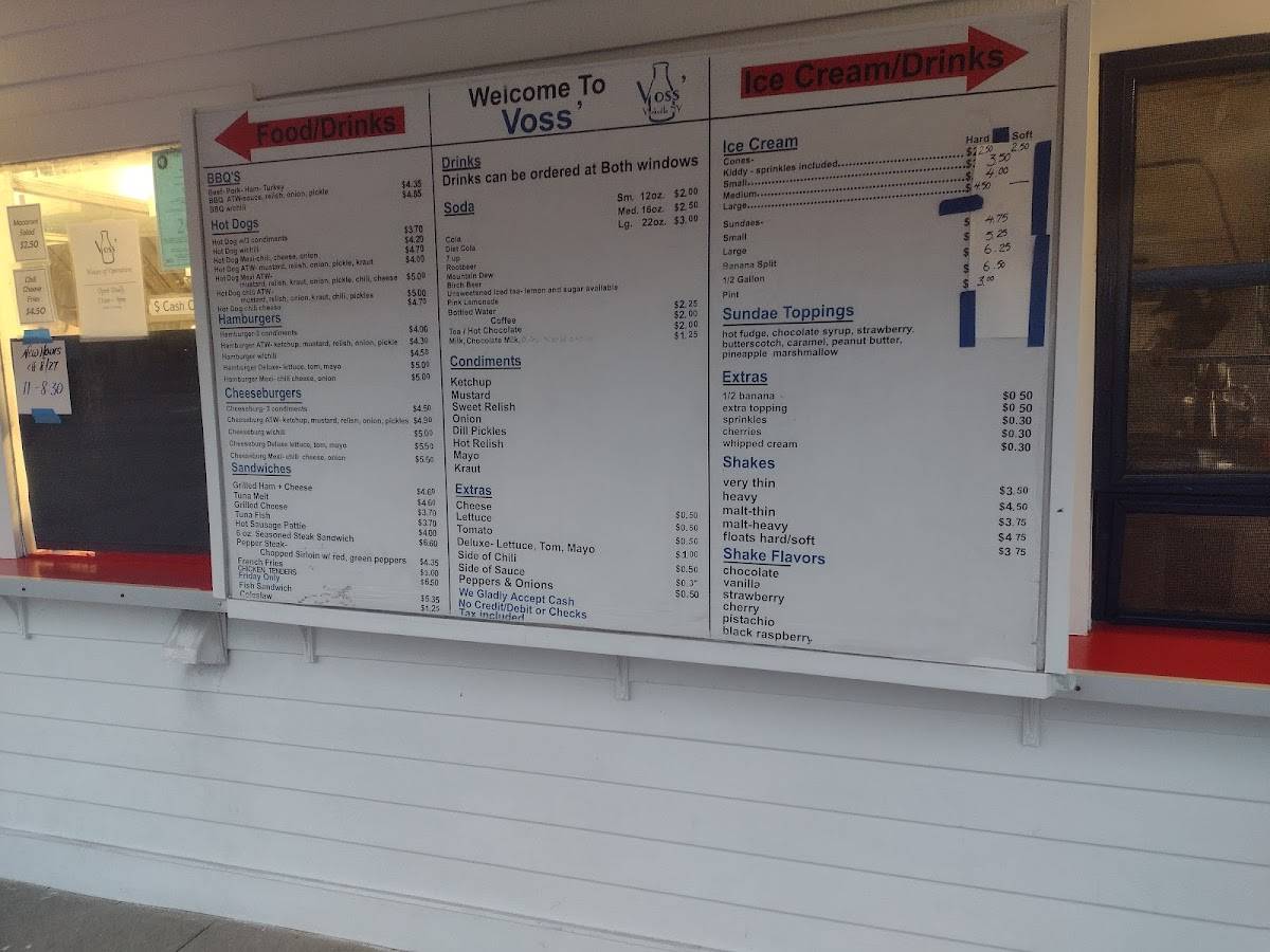 Menu at Voss BBQ, Yorkville, 815 Oriskany Blvd