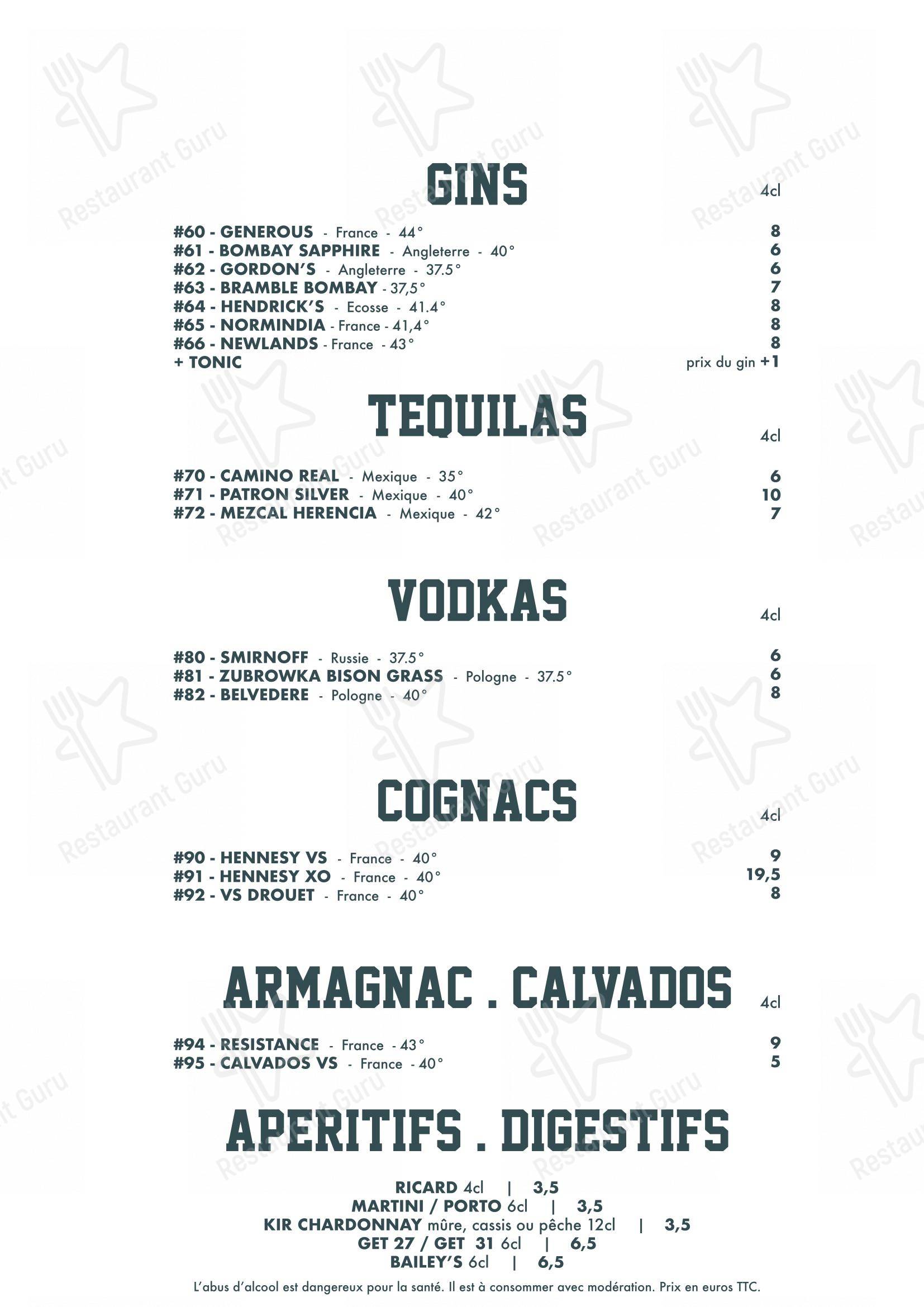 BDS Restaurant Rennes dans Rennes - Menu bar