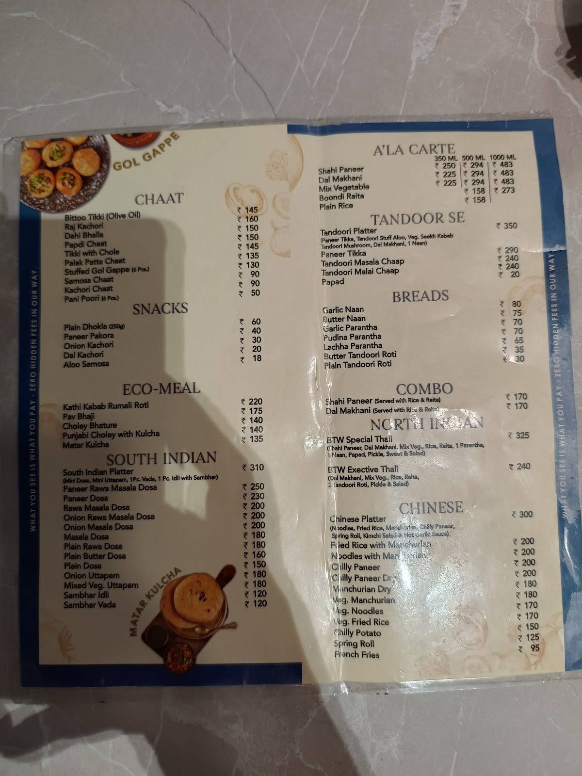 BTW menu