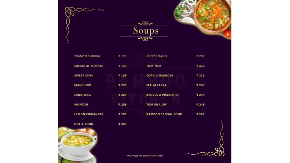 Bamboo Kitchen-Anna Nagar menu