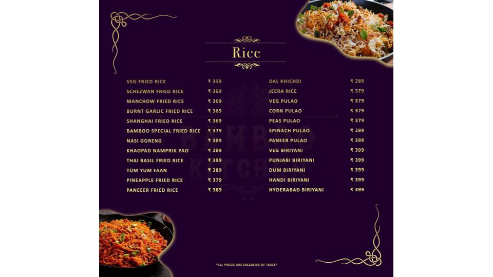 Bamboo Kitchen-Anna Nagar menu