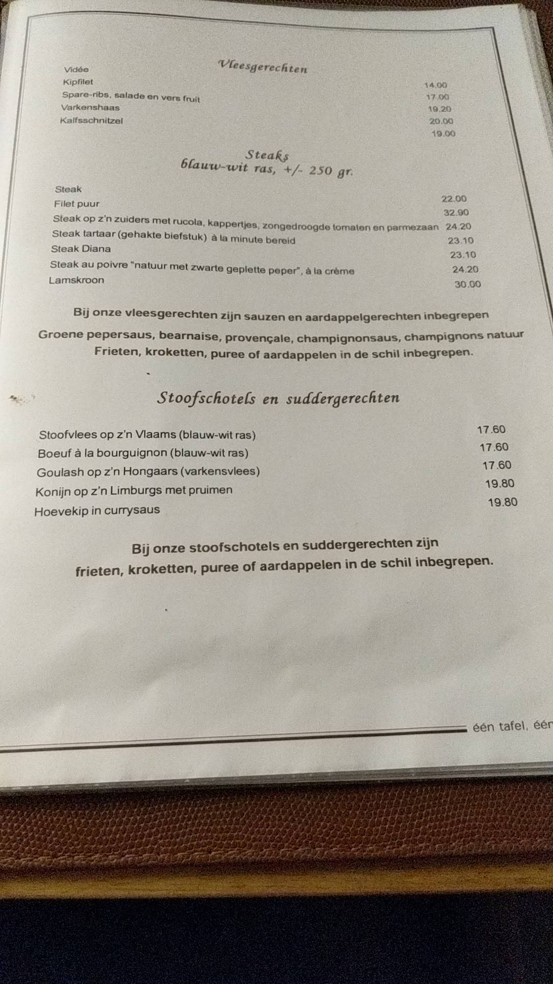 Menu de Banana Split