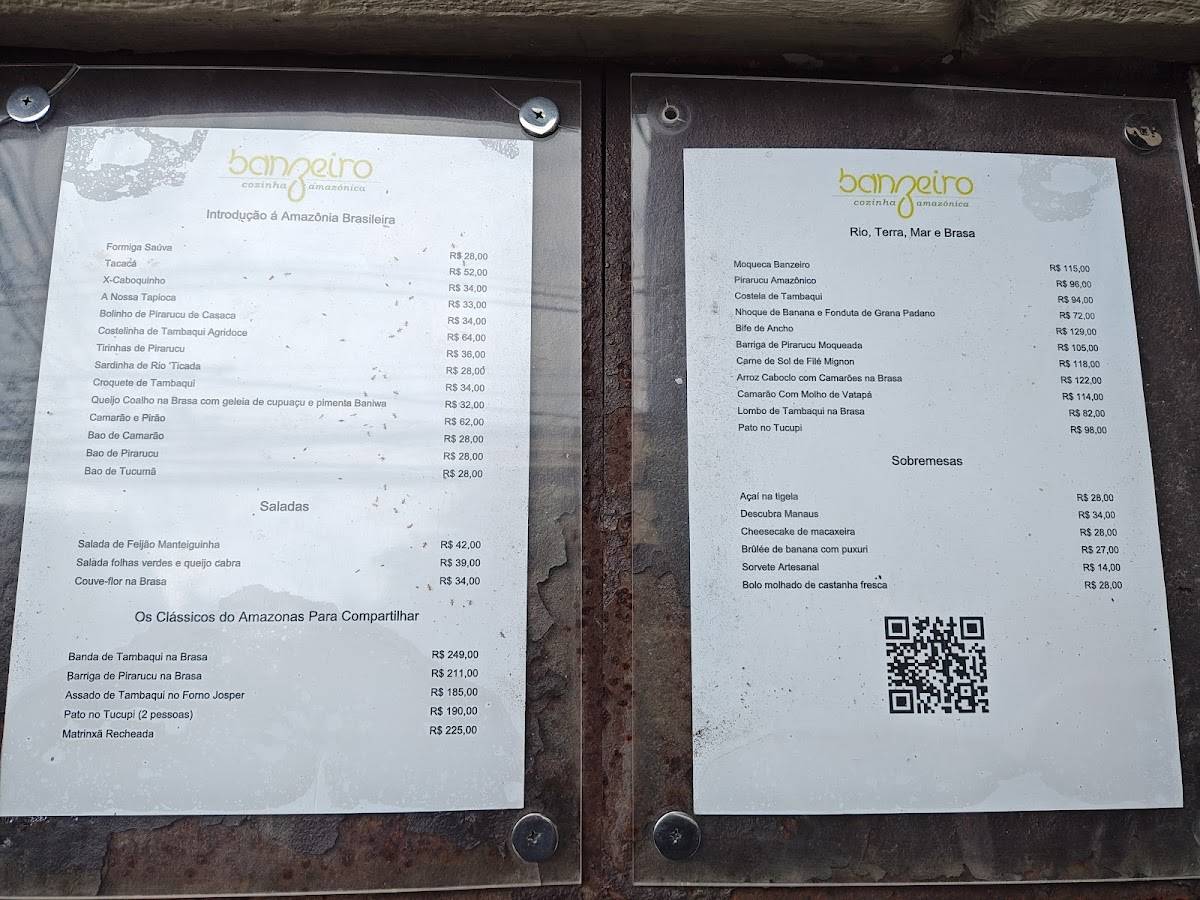 Restaurante Banzeiro São Paulo cardápio