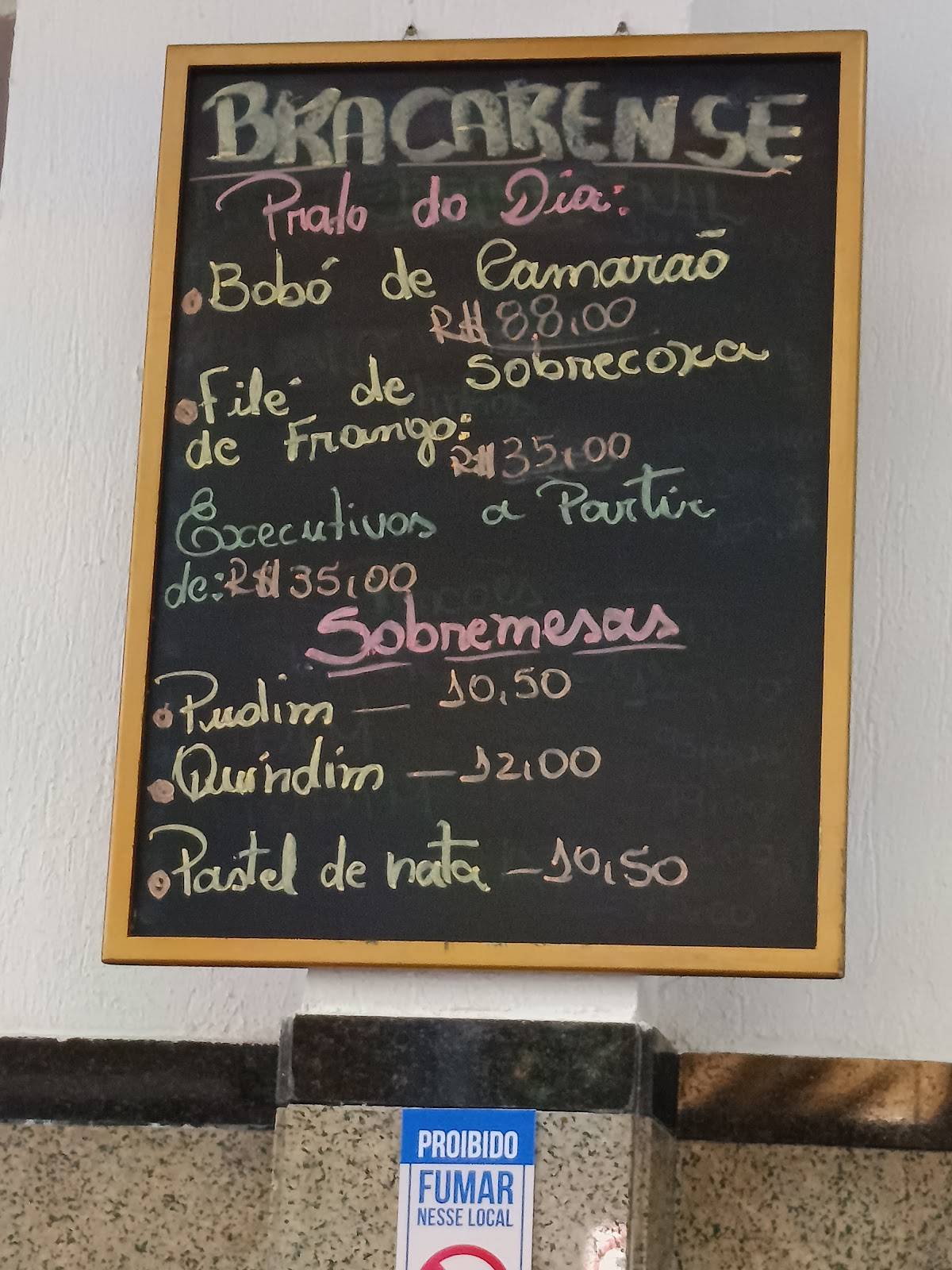 Bracarense cardápio
