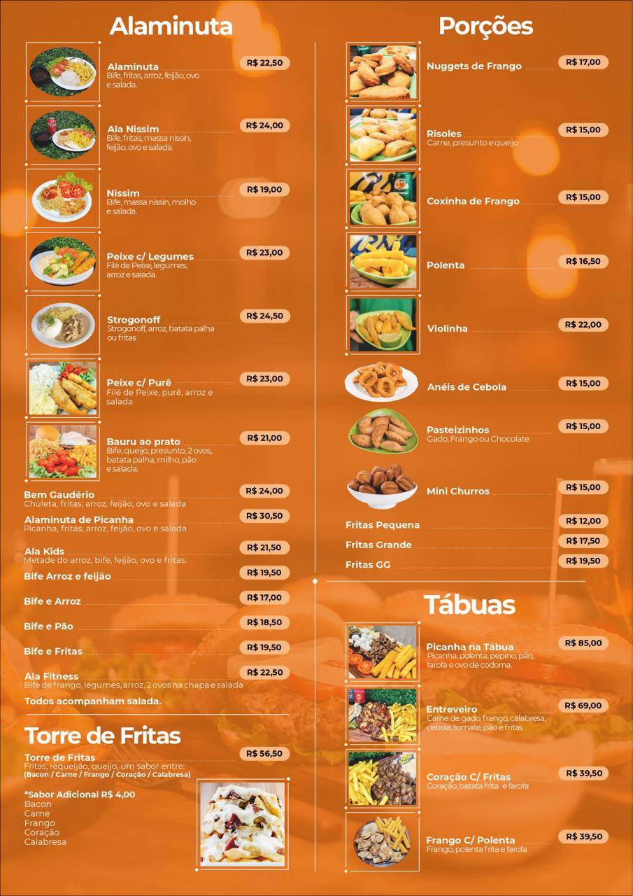 Bar Brasil cardápio