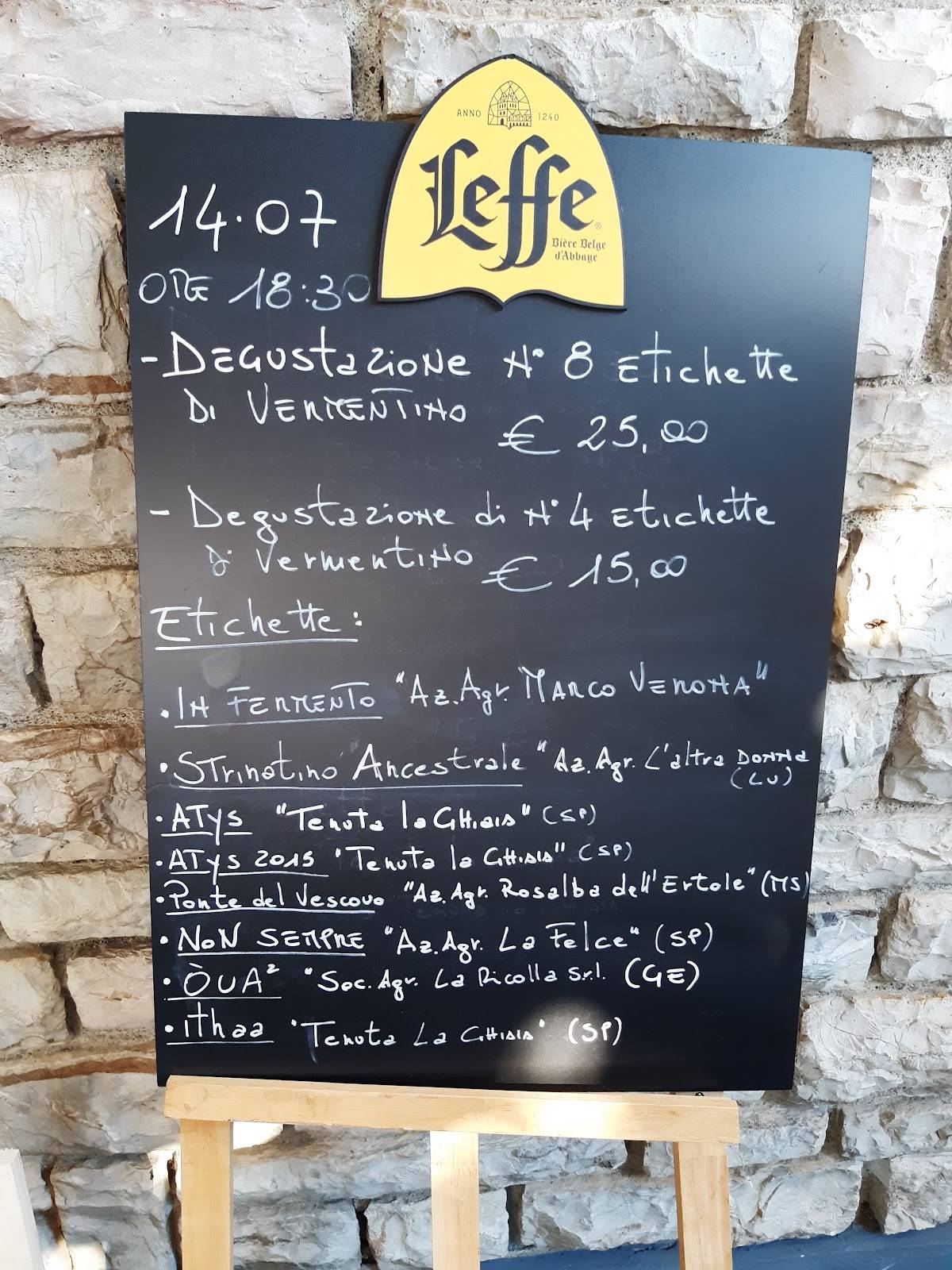 Menu di Bar Giampiero 