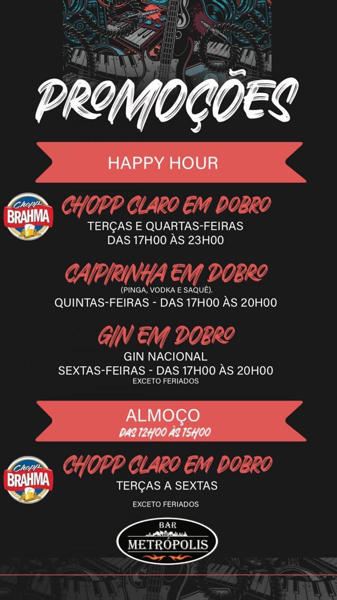 Bar Metrópolis cardápio