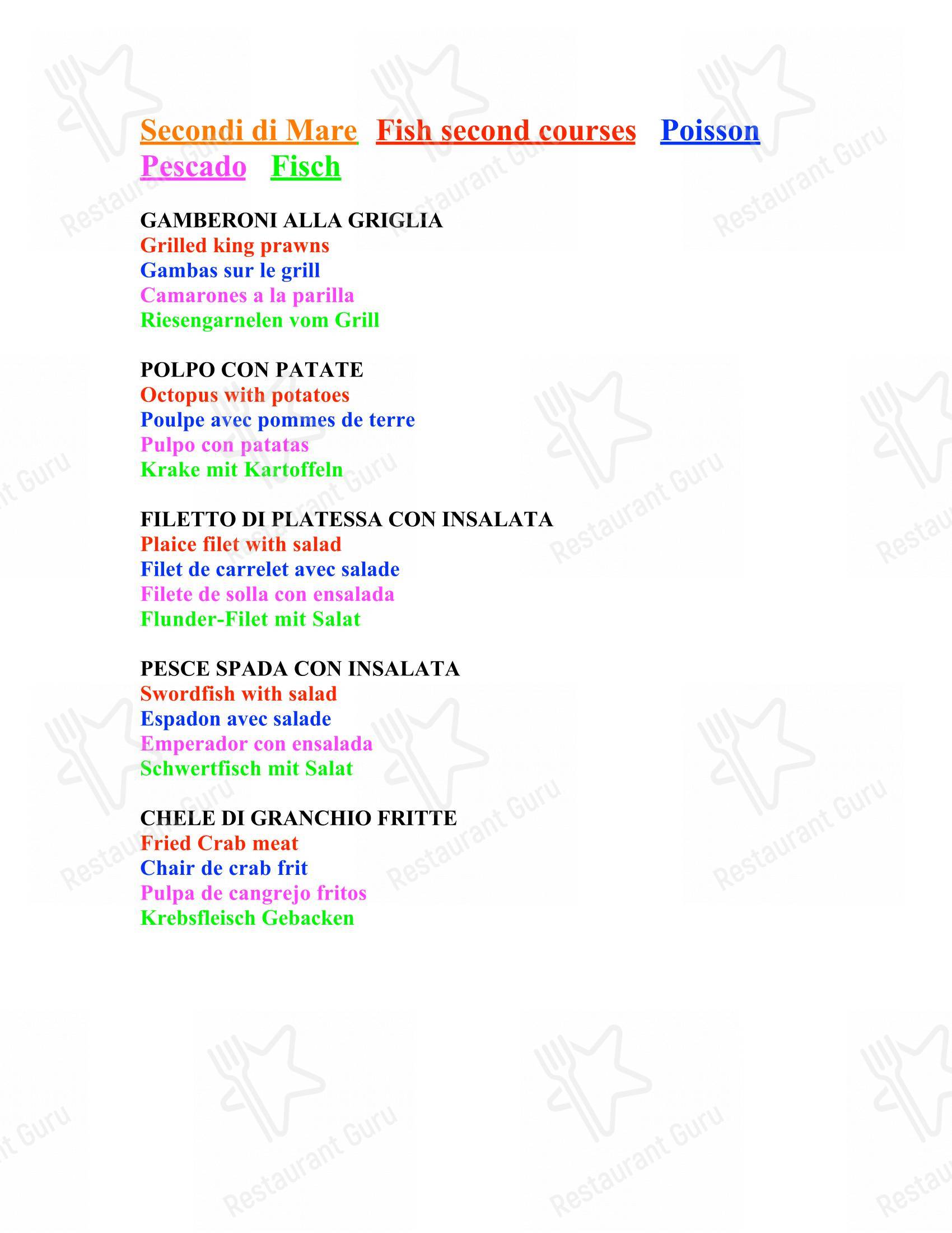 Bar Trattoria Silvia e Claudia in Pisa - Menu