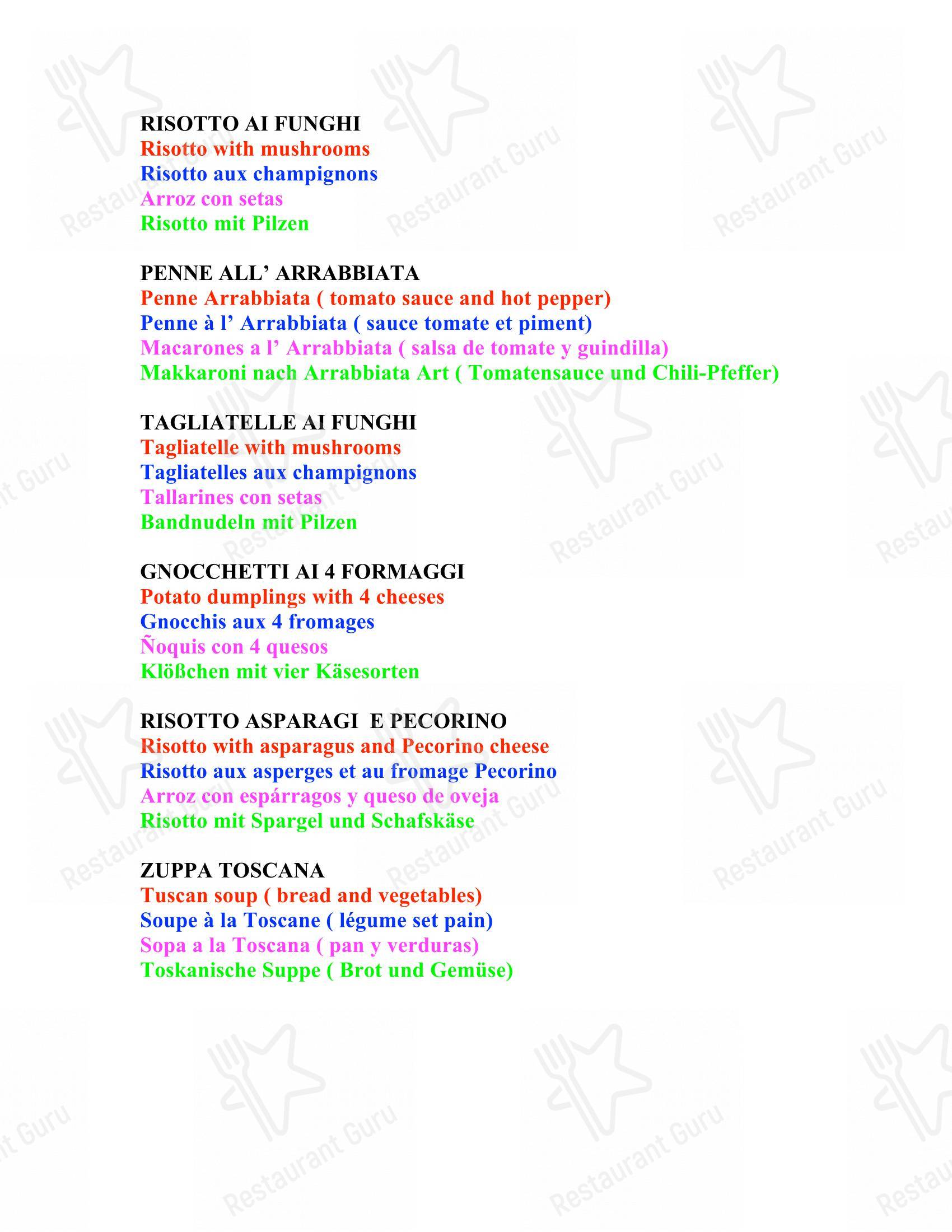 Menu per Bar Trattoria Silvia e Claudia ristorante