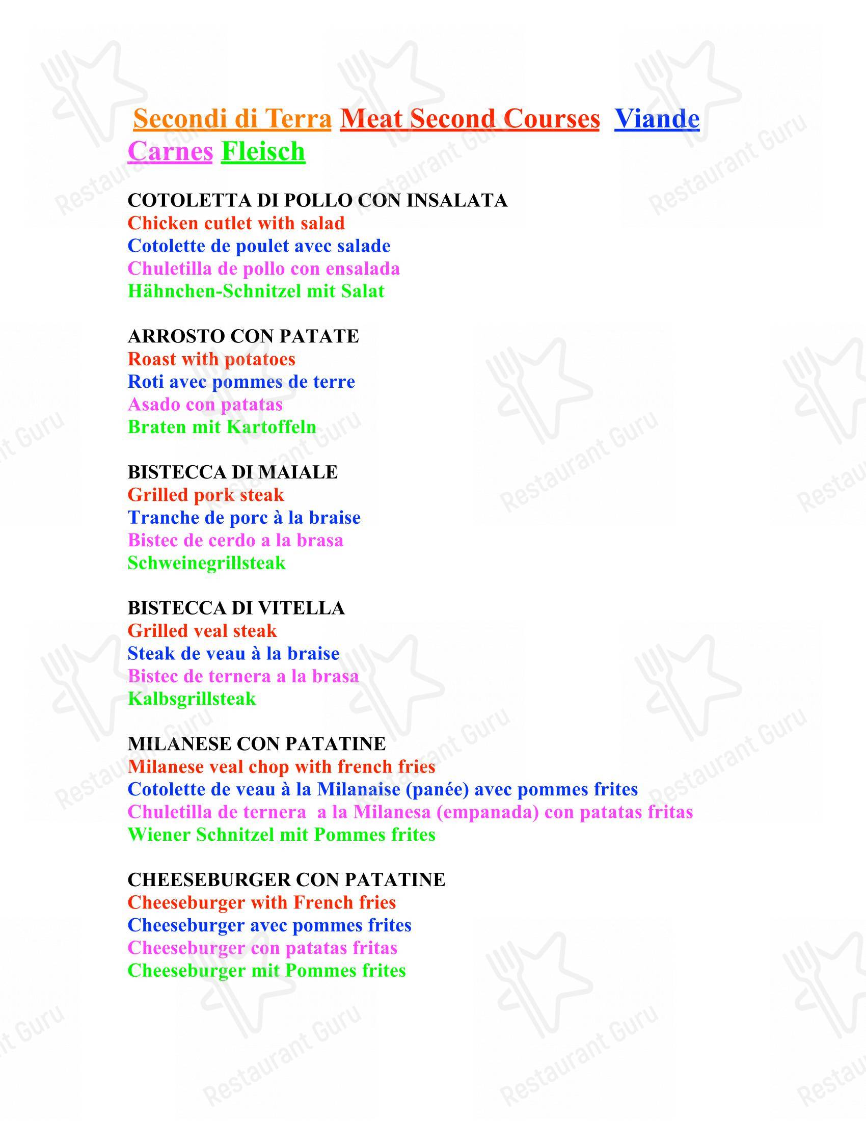Menu per Bar Trattoria Silvia e Claudia in Pisa