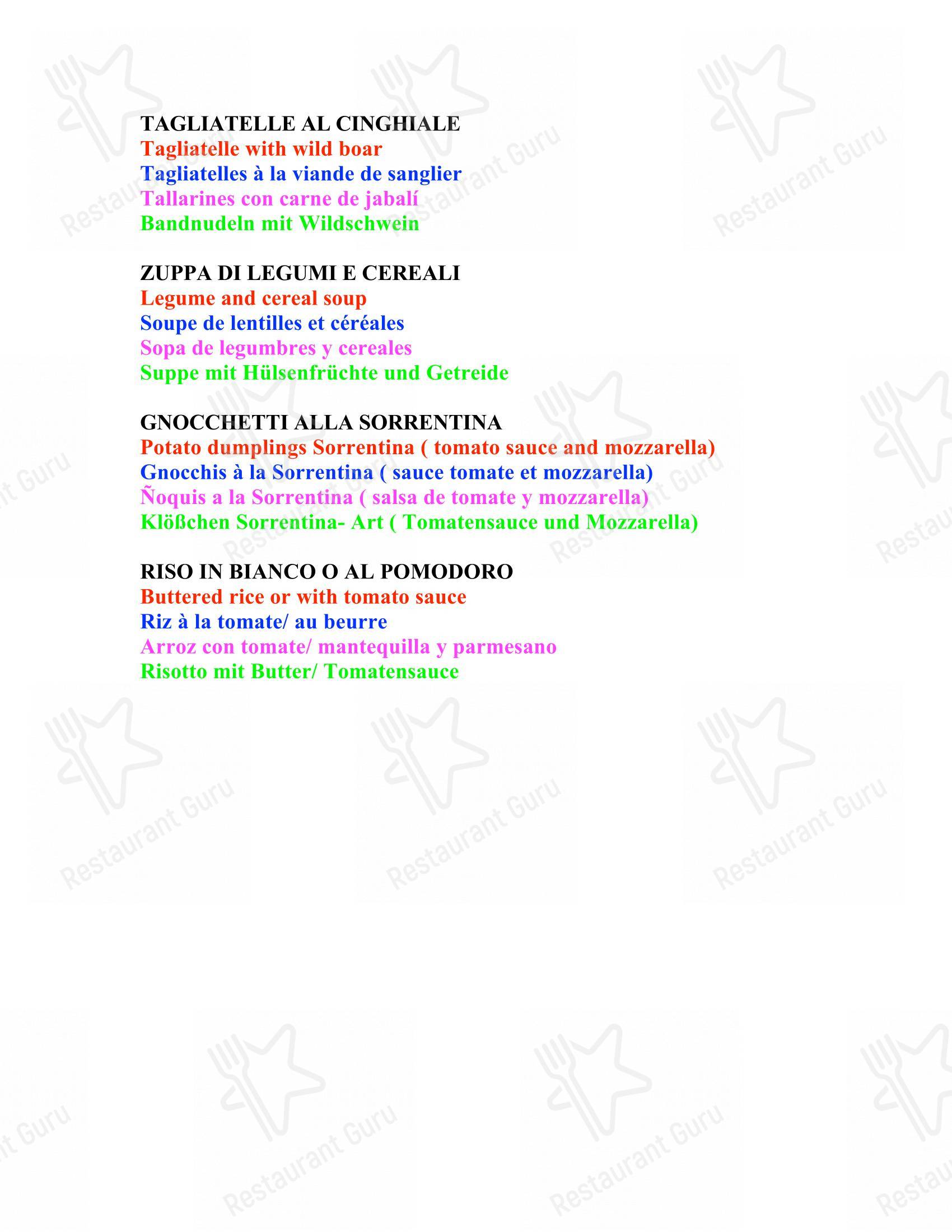 Menu di Bar Trattoria Silvia e Claudia - Menu