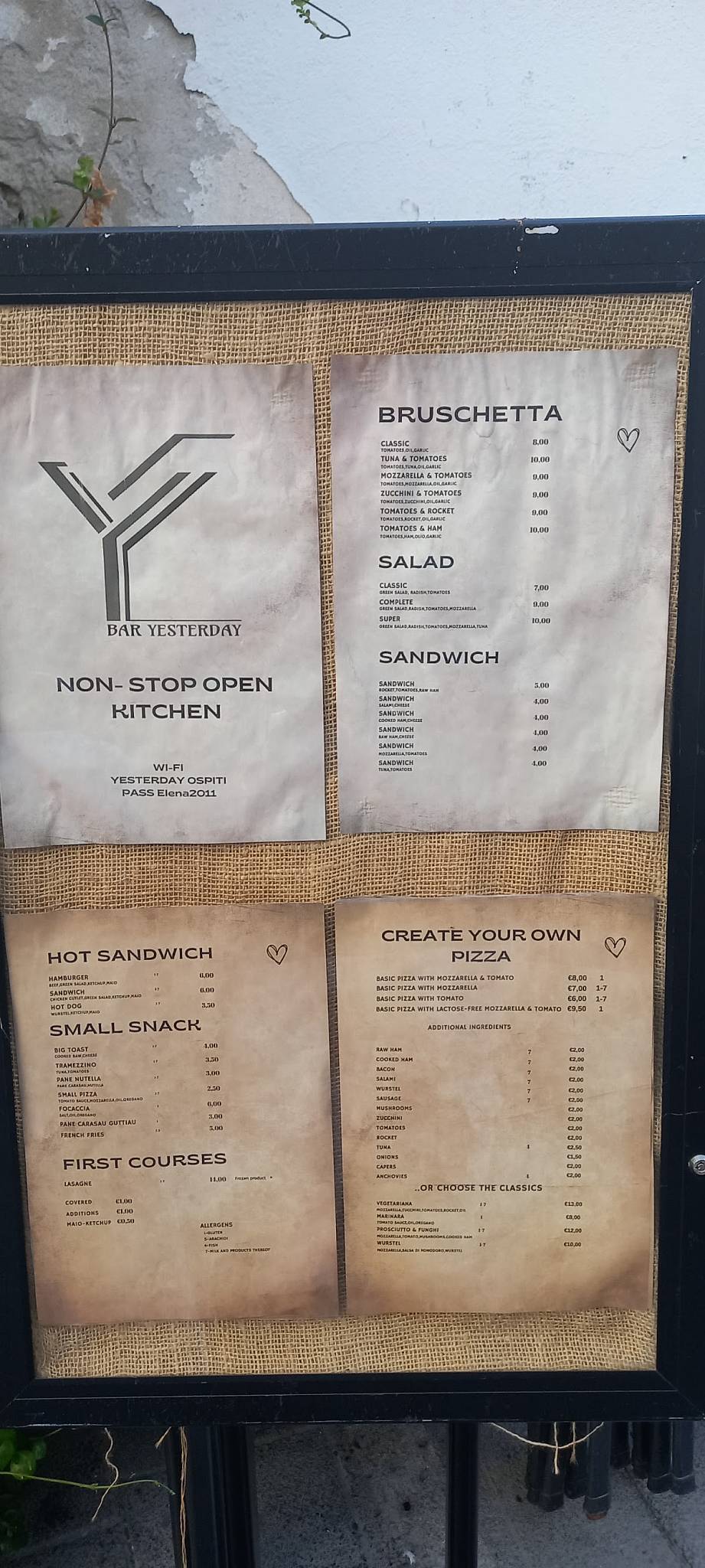 Menu di Bar Yesterday 