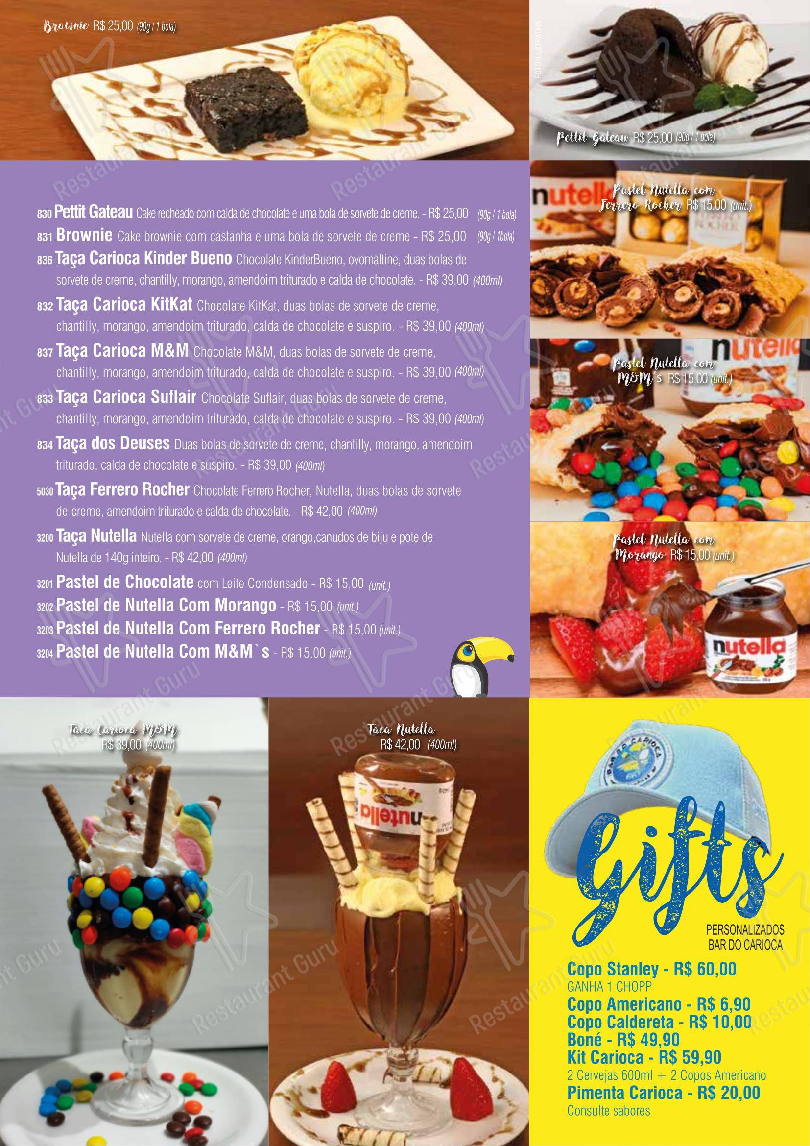菜单 para Bar do Carioca em Campinas