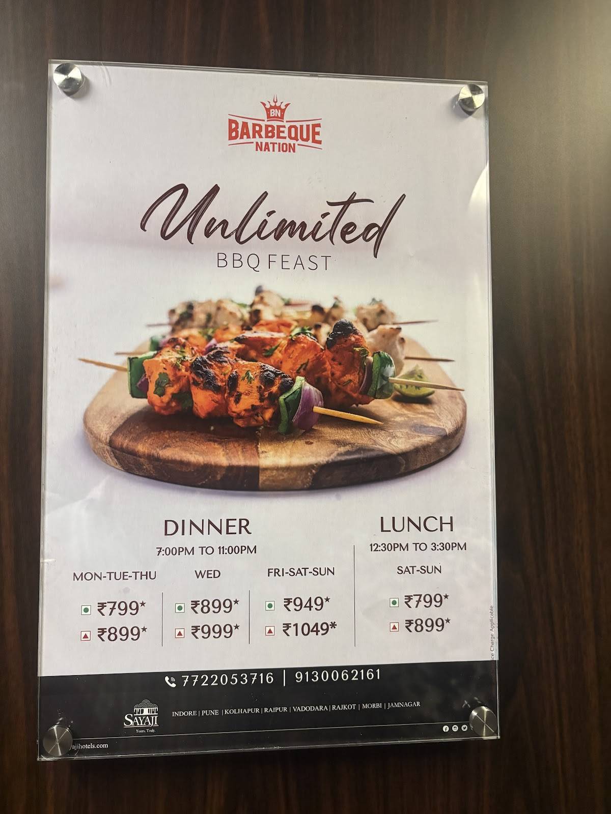 Barbeque Nation menu