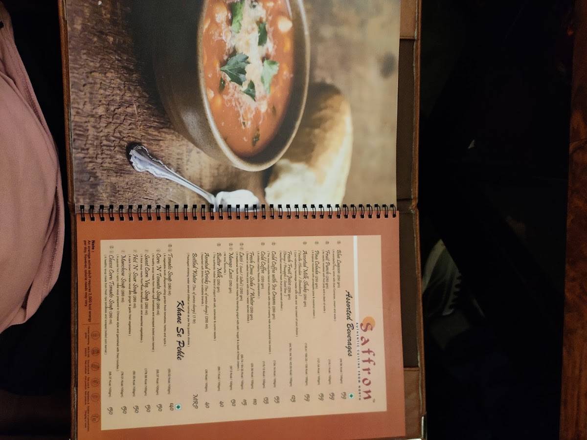 Saffron menu