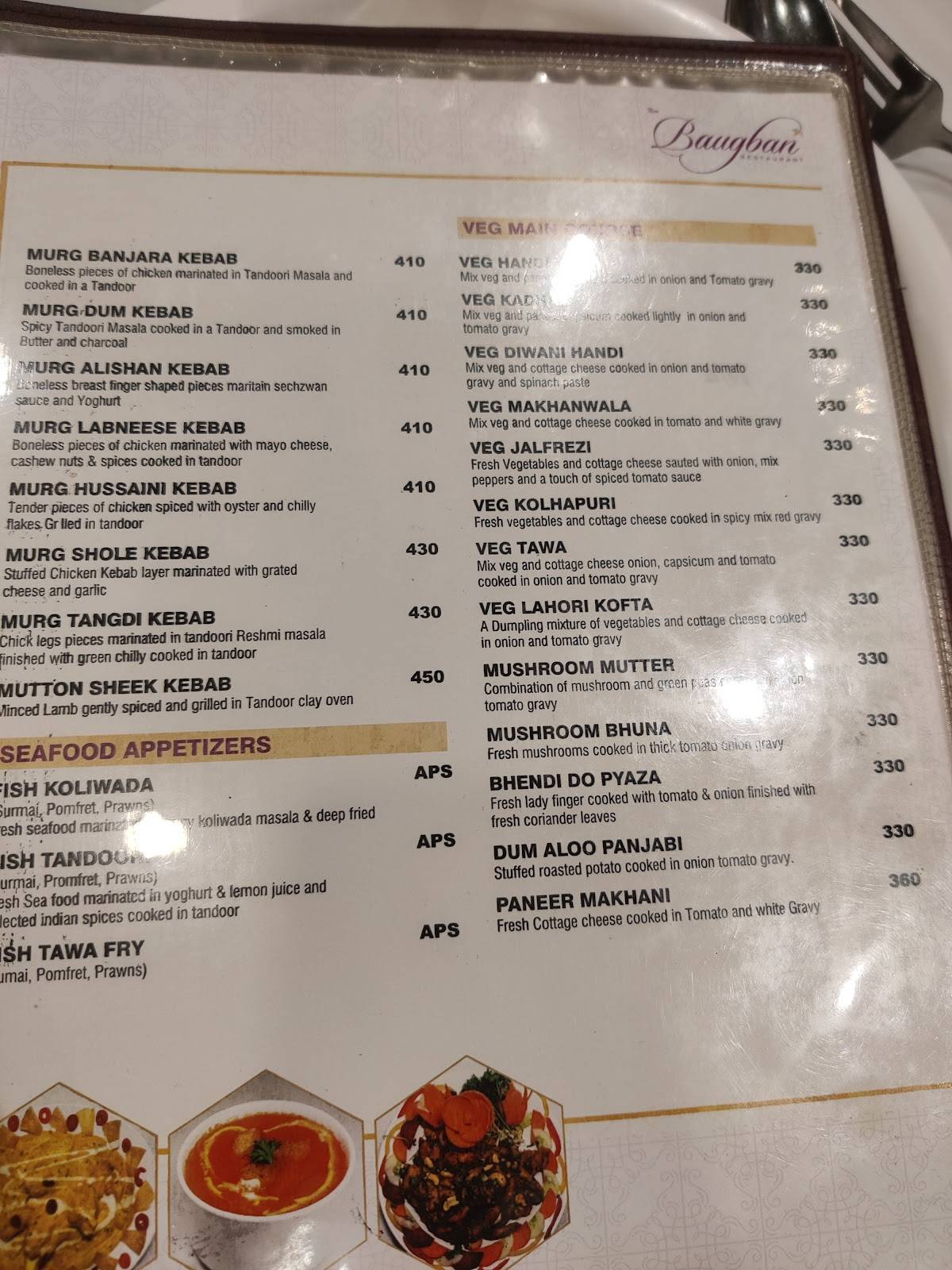 Baugban Restaurant menu