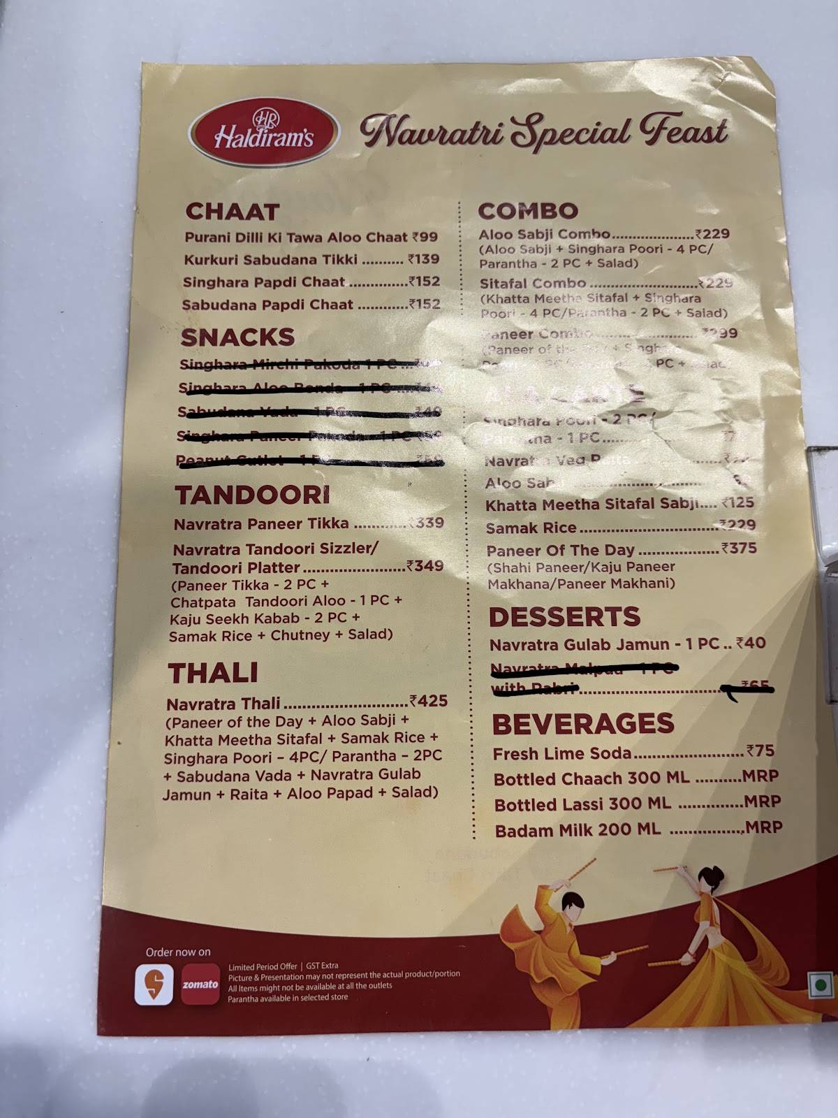 Haldiram's - Jaipur 135 menu