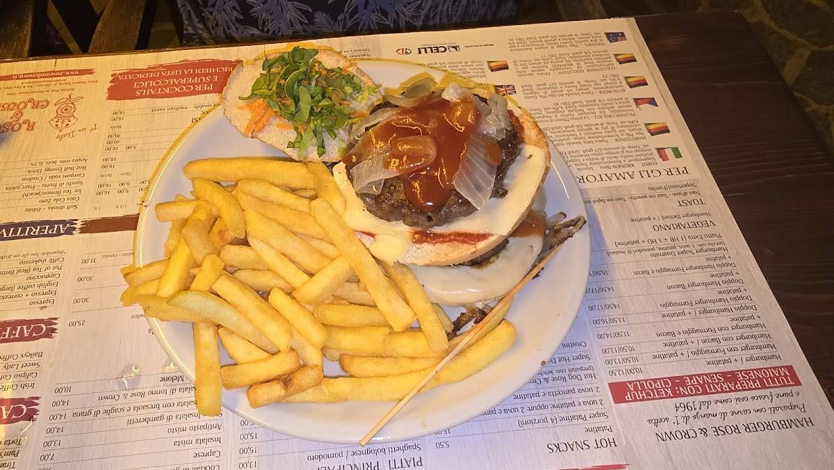 Menu di Rose&Crown pub 