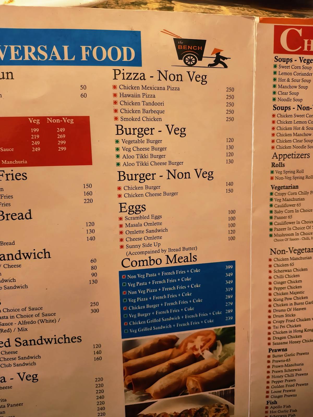 Bench Cafe & Restaurant menu