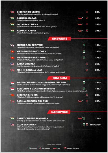 Bengaluru Box menu