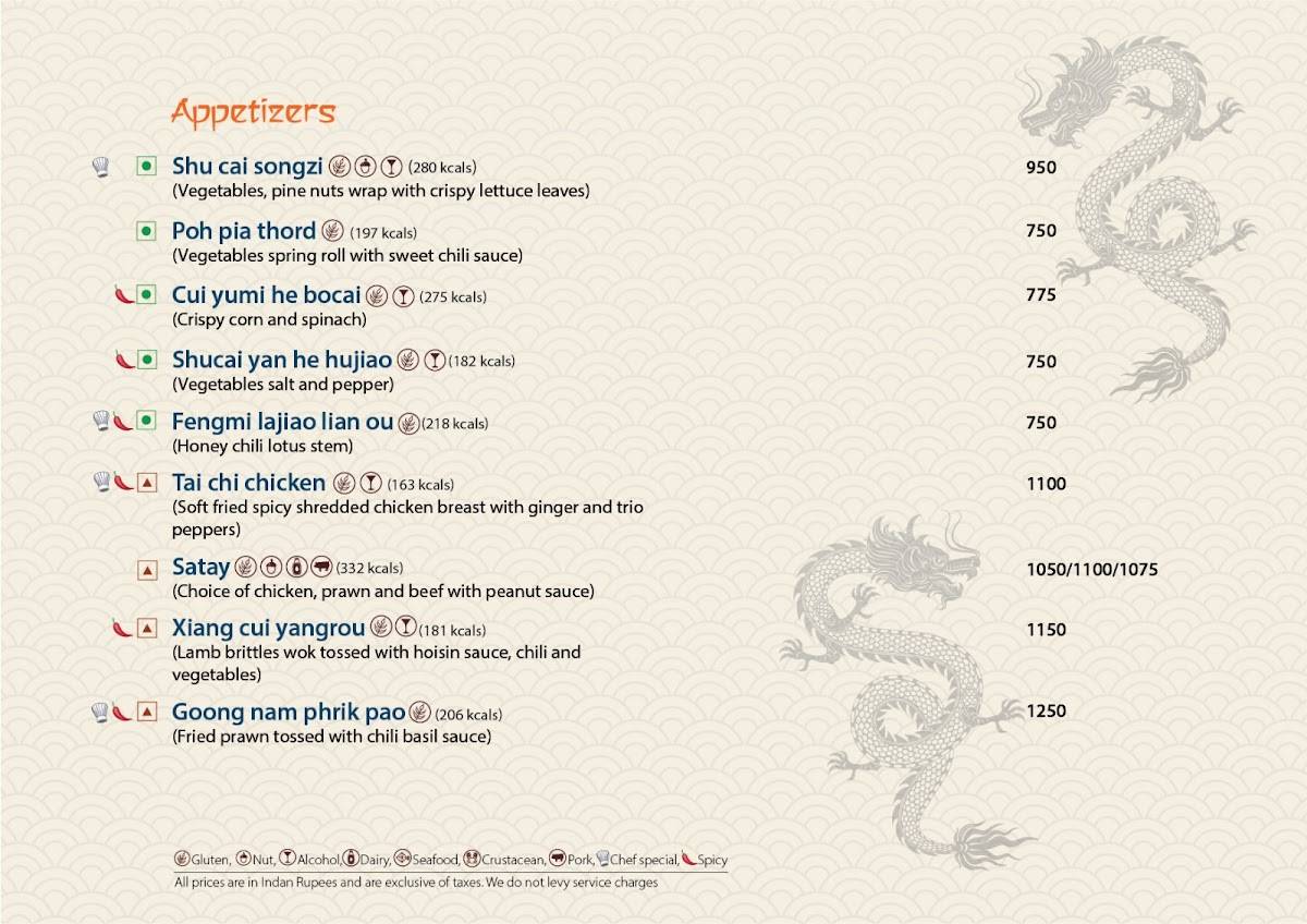 East Restaurant - Pan-Asian Rooftop menu