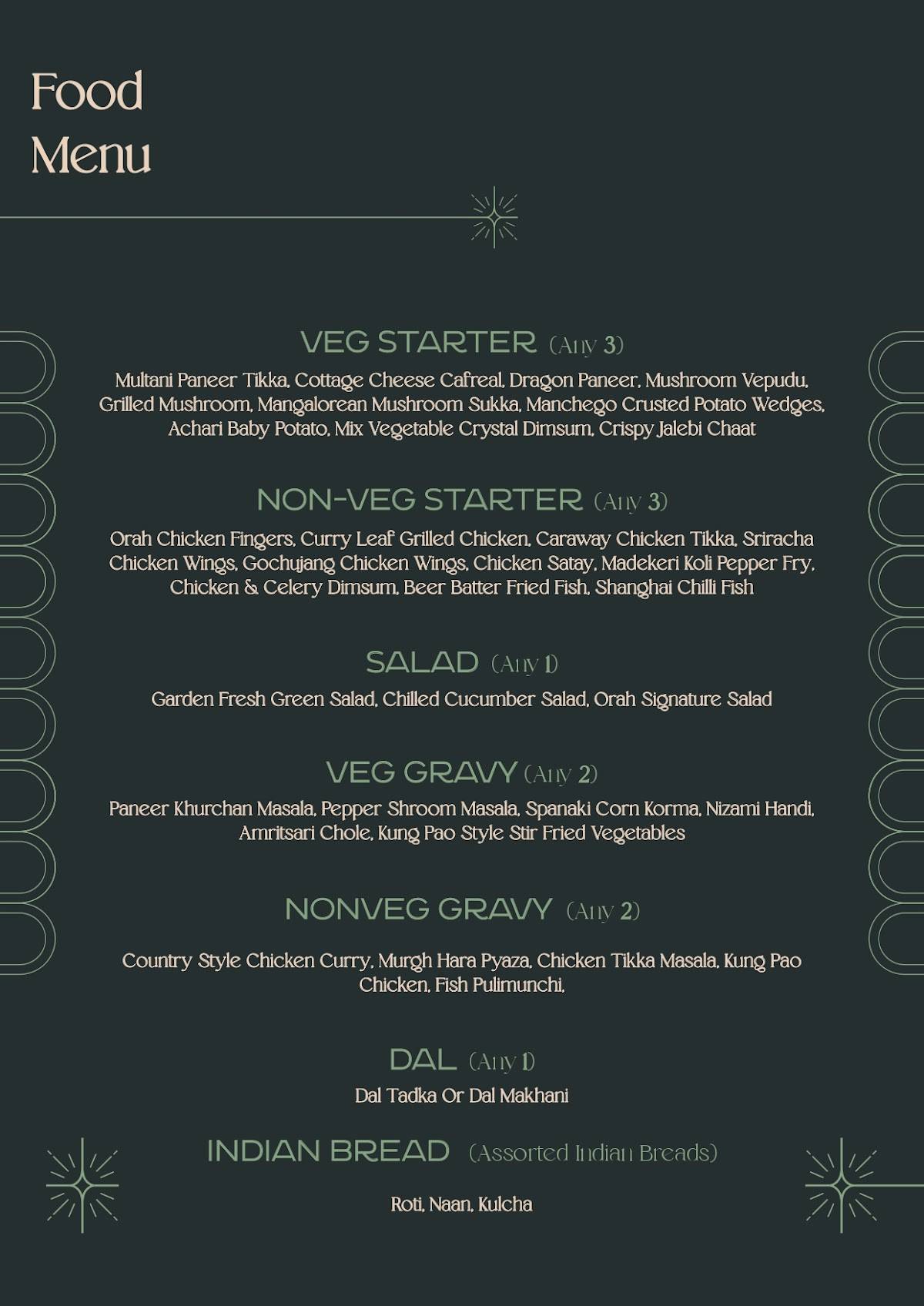 Orah Brew Garden menu