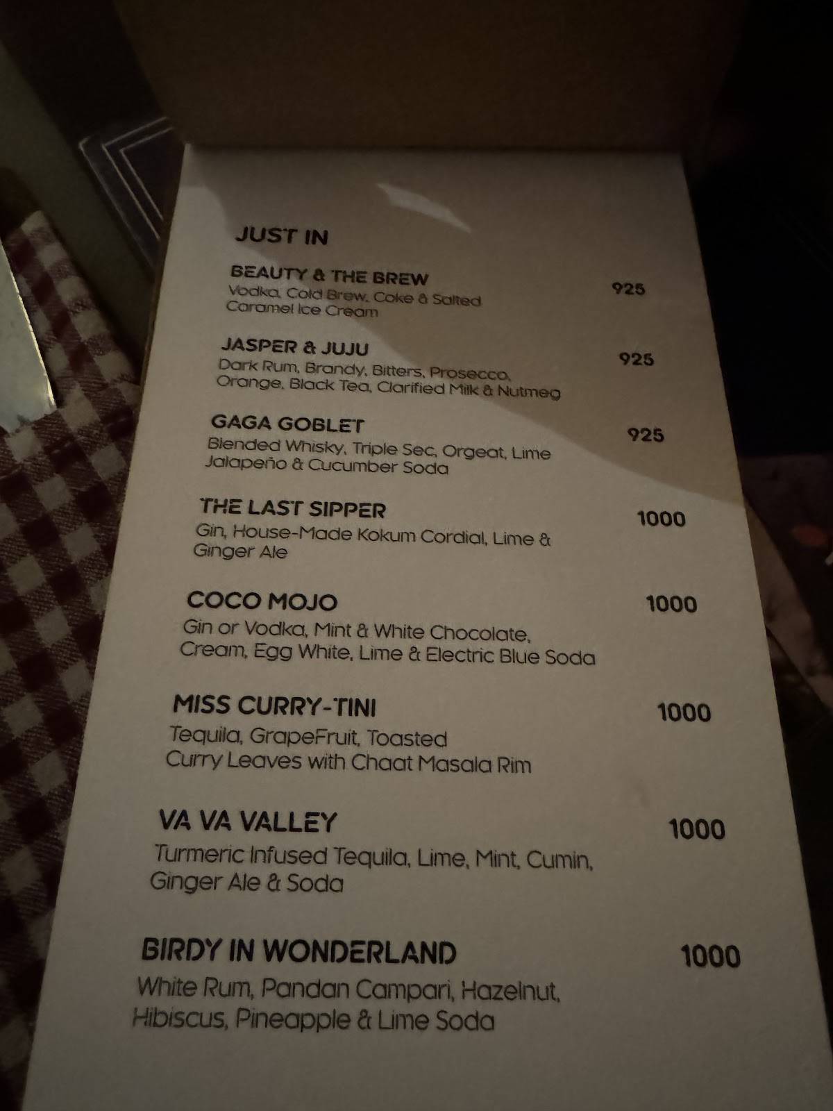 Toast & Tonic Restaurant menu