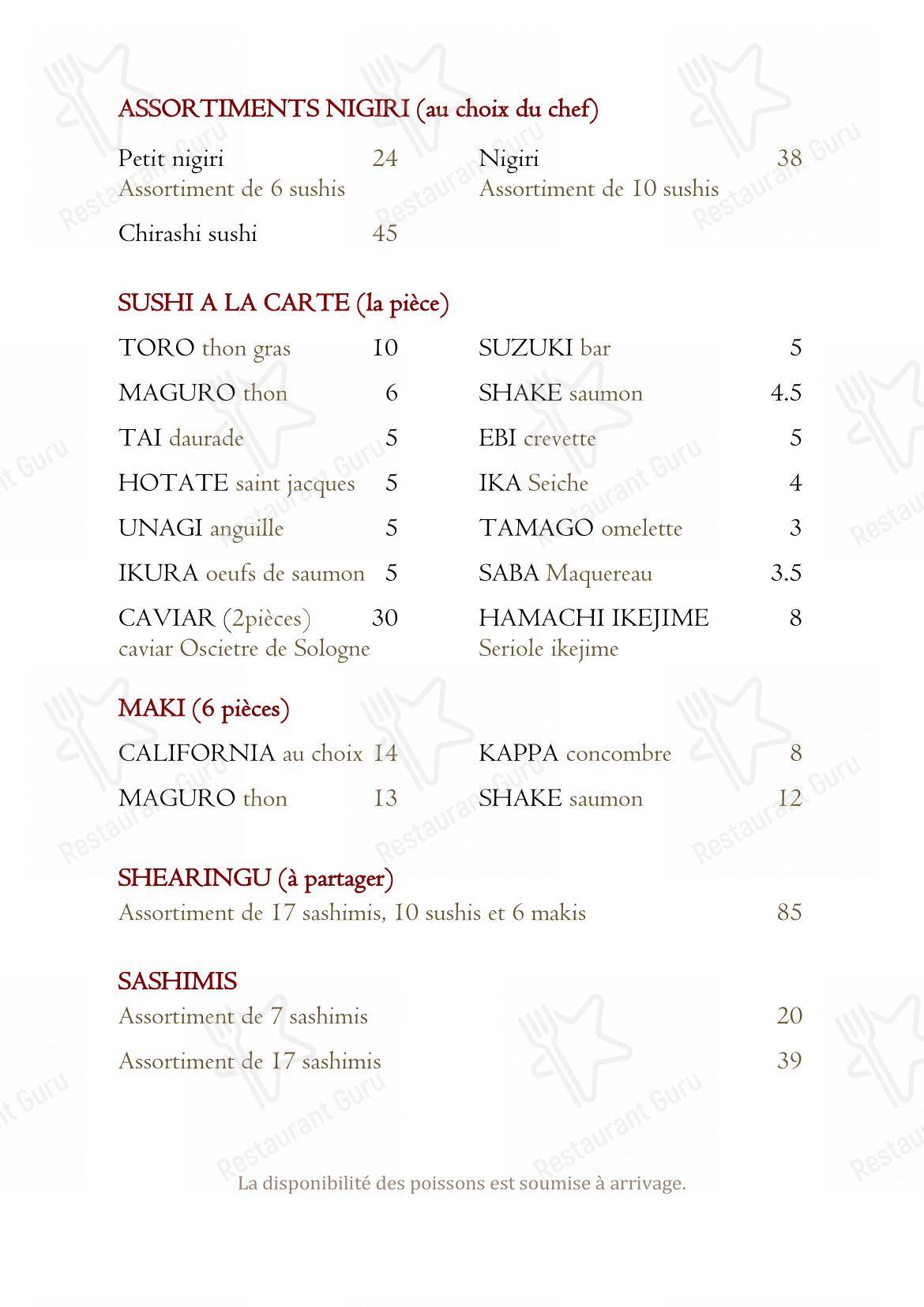 Menu pour BENKAY TEPPAN-YAKI - Menu