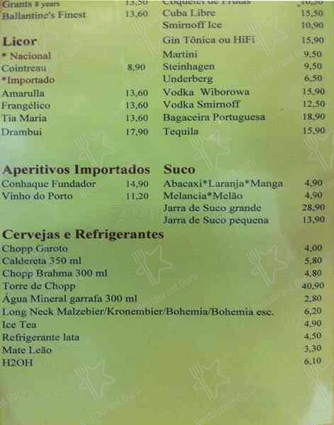 Restaurante Berbigão cardápio