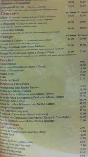 Restaurante Berbigão cardápio