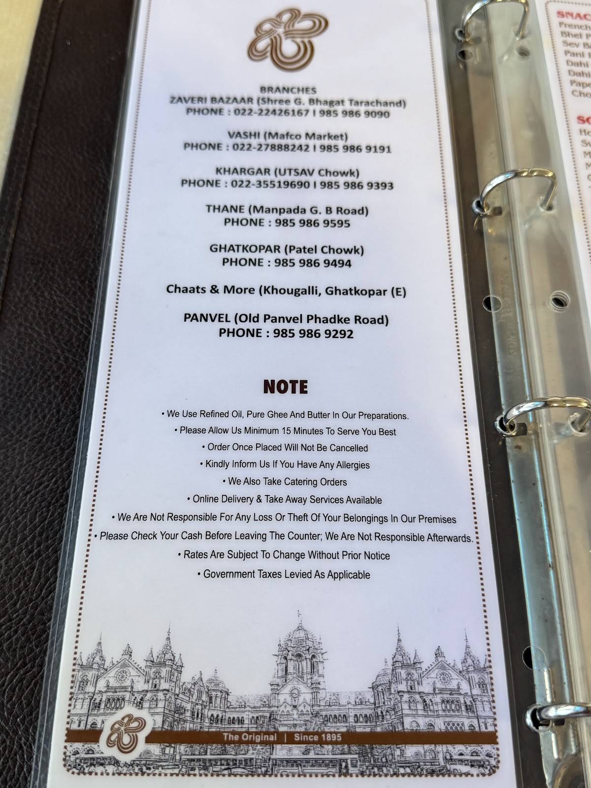 Bhagat Tarachand(ORIGINAL SINCE 1895) menu