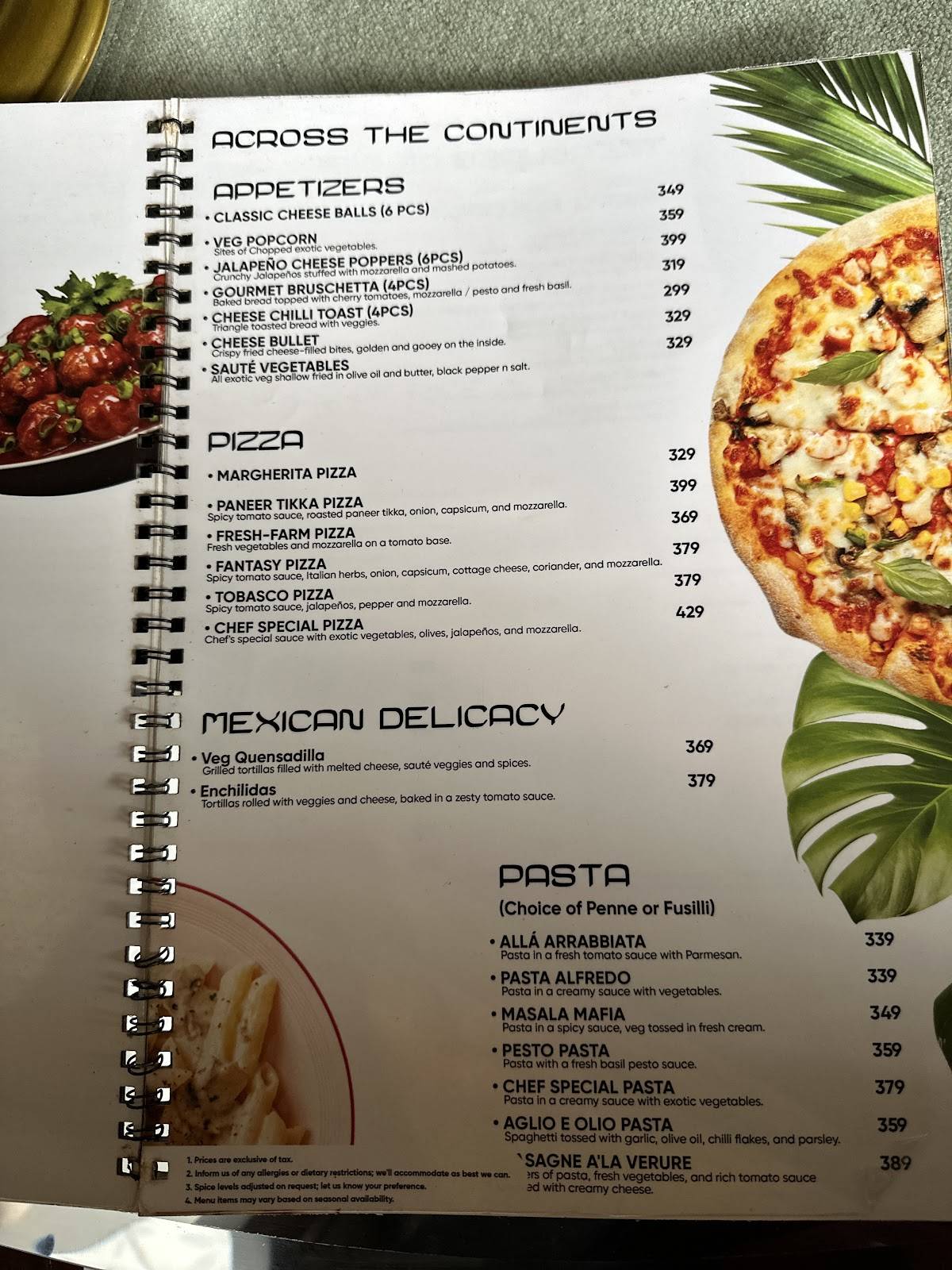 Countryside Culture menu