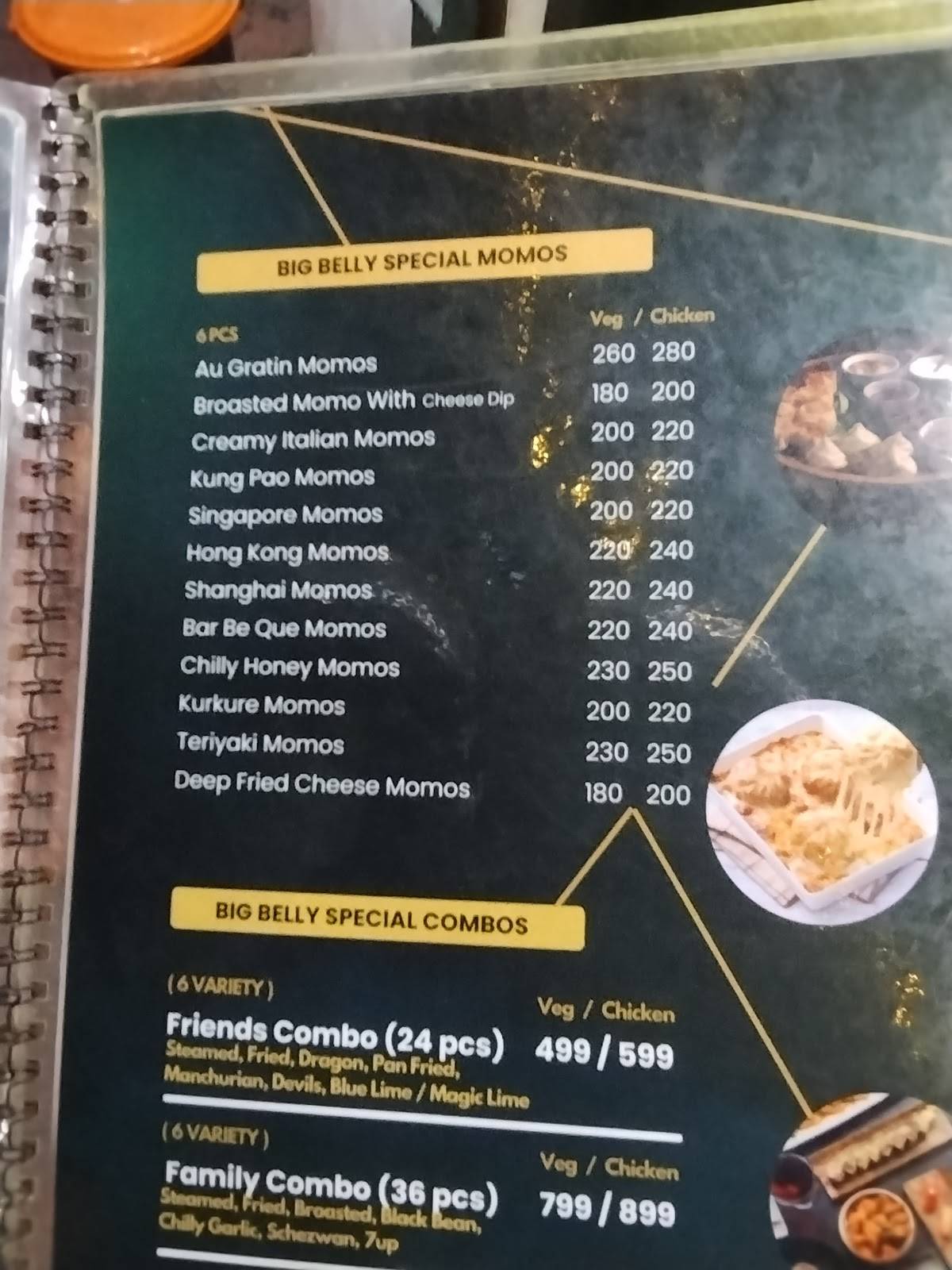 Big Belly Momos - Panavila menu
