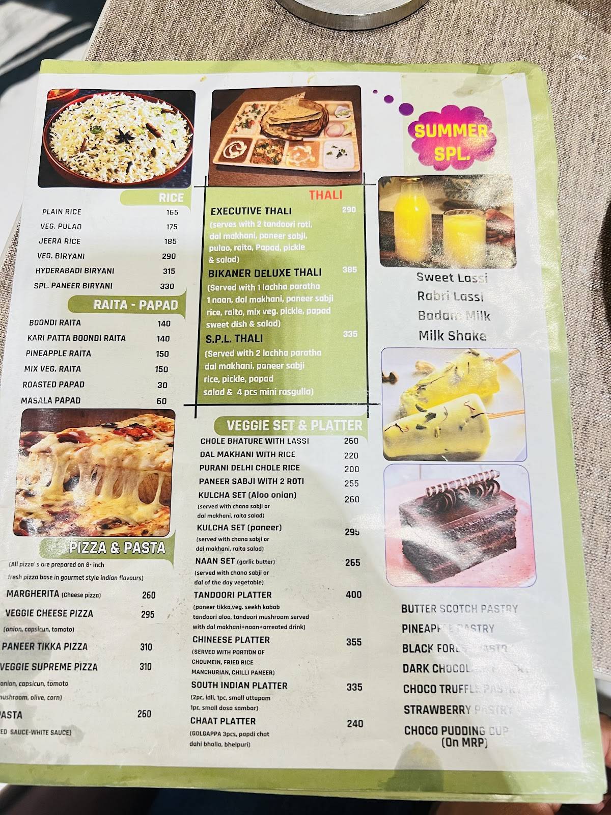 Bikaner express menu
