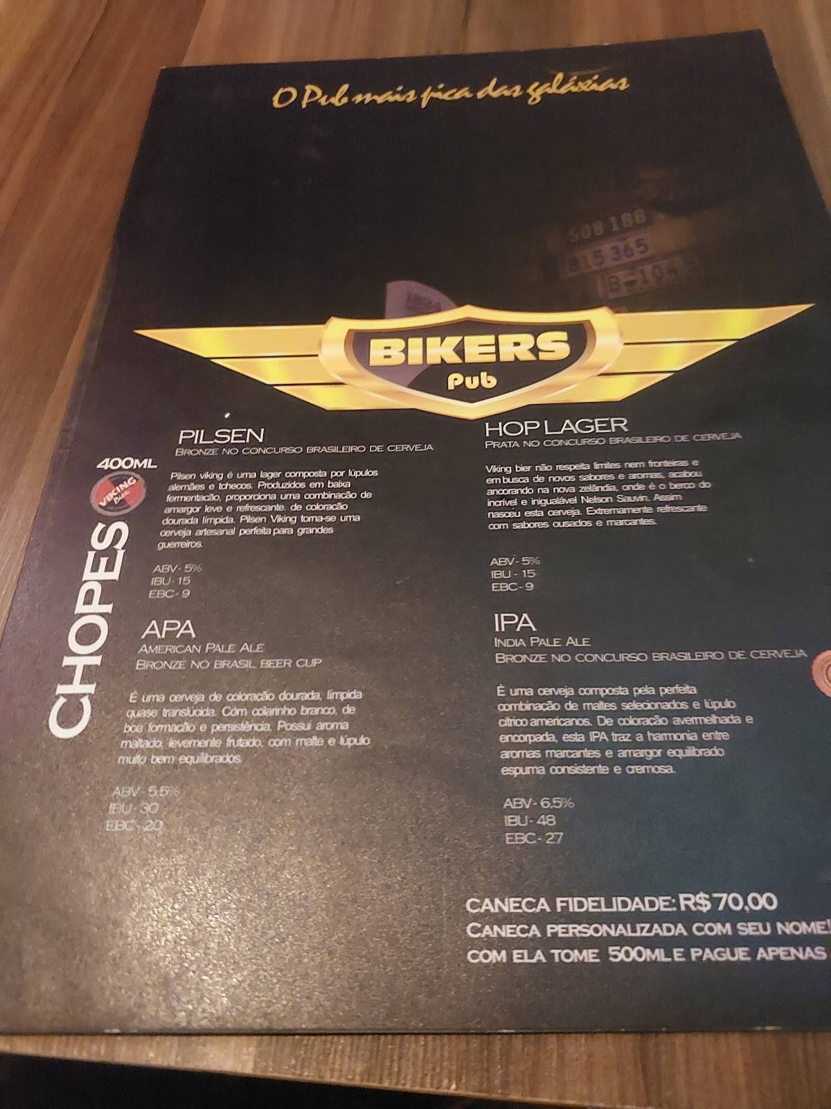 Bikers Pub cardápio