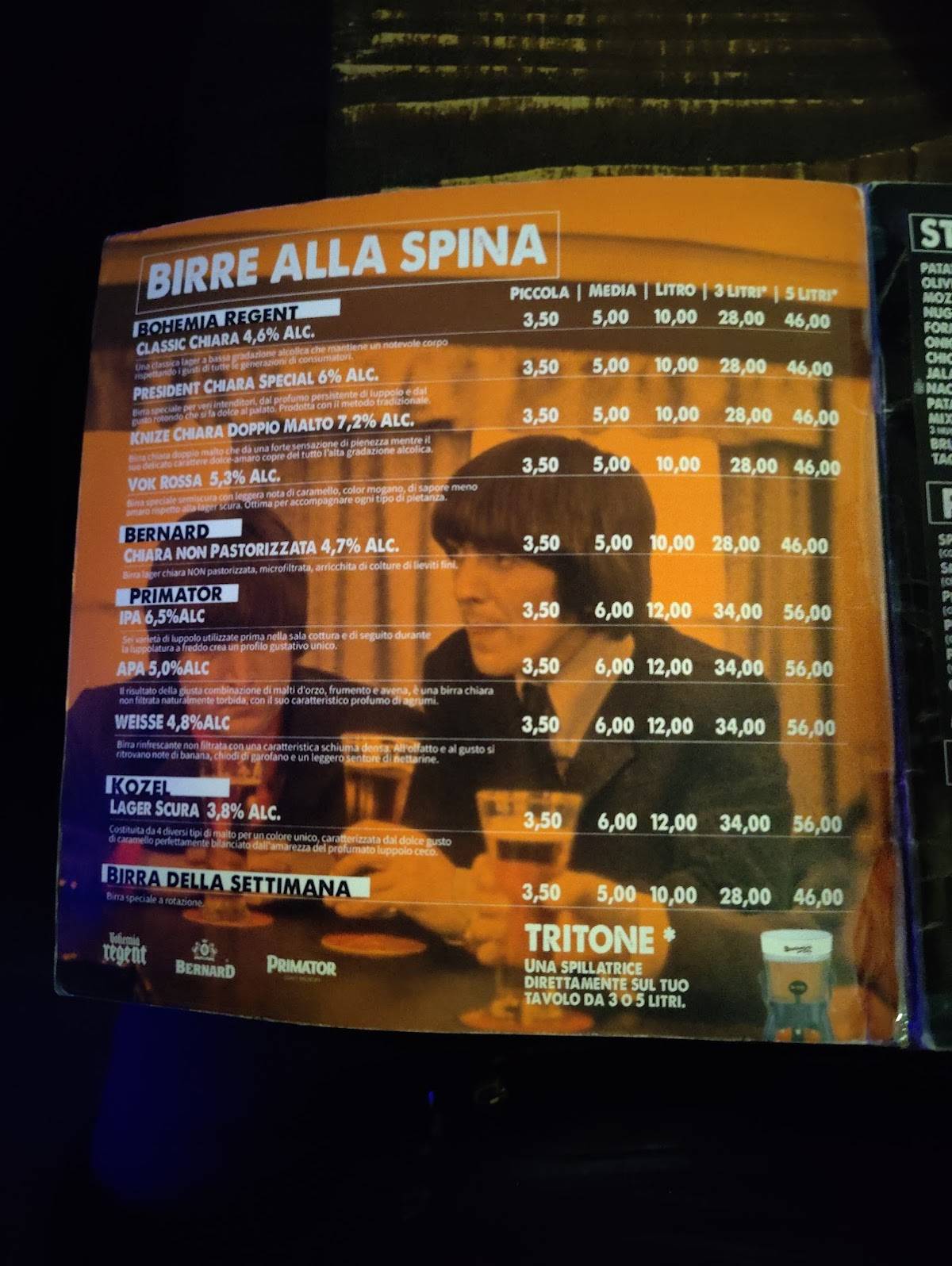 Menu di Birra Ceca Pub82 