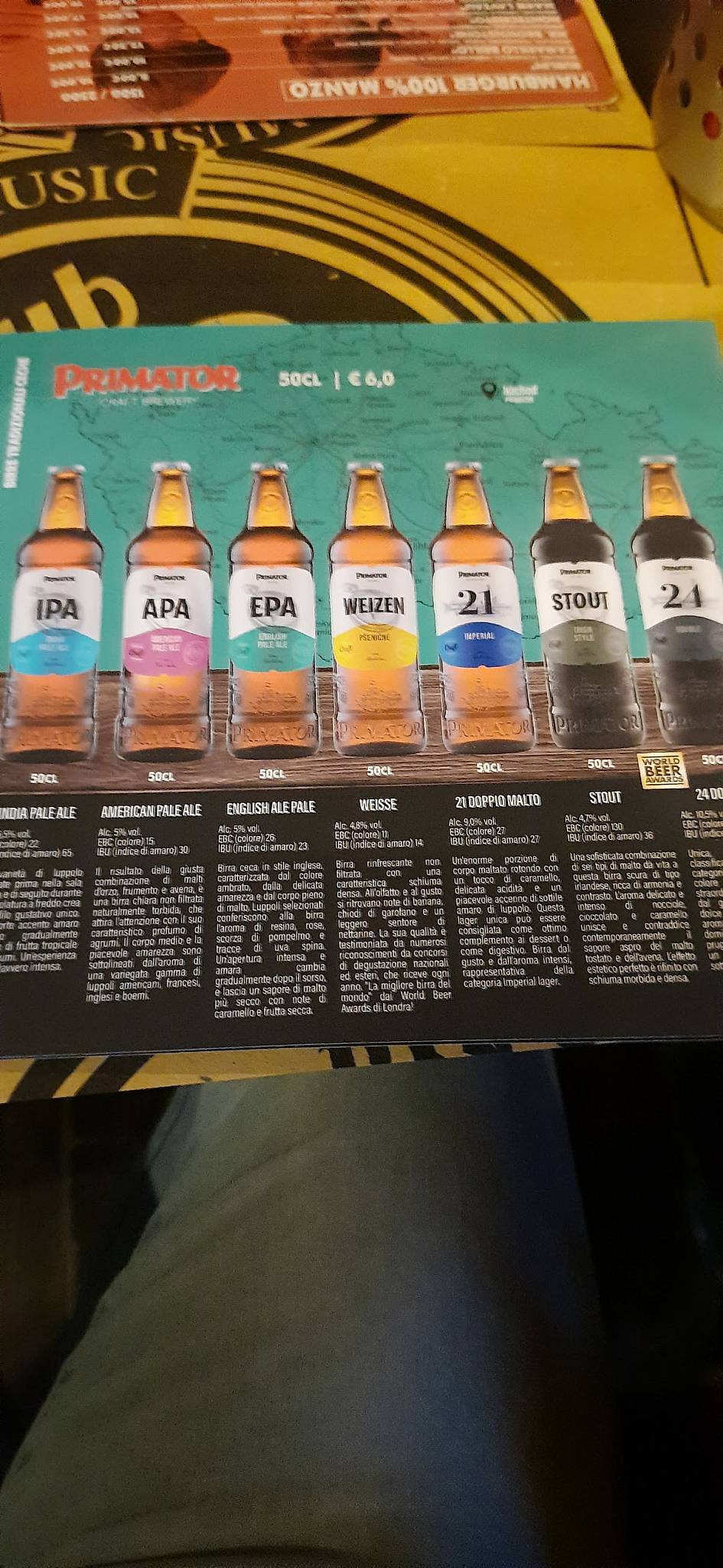 Menu di Birra Ceca Pub82 