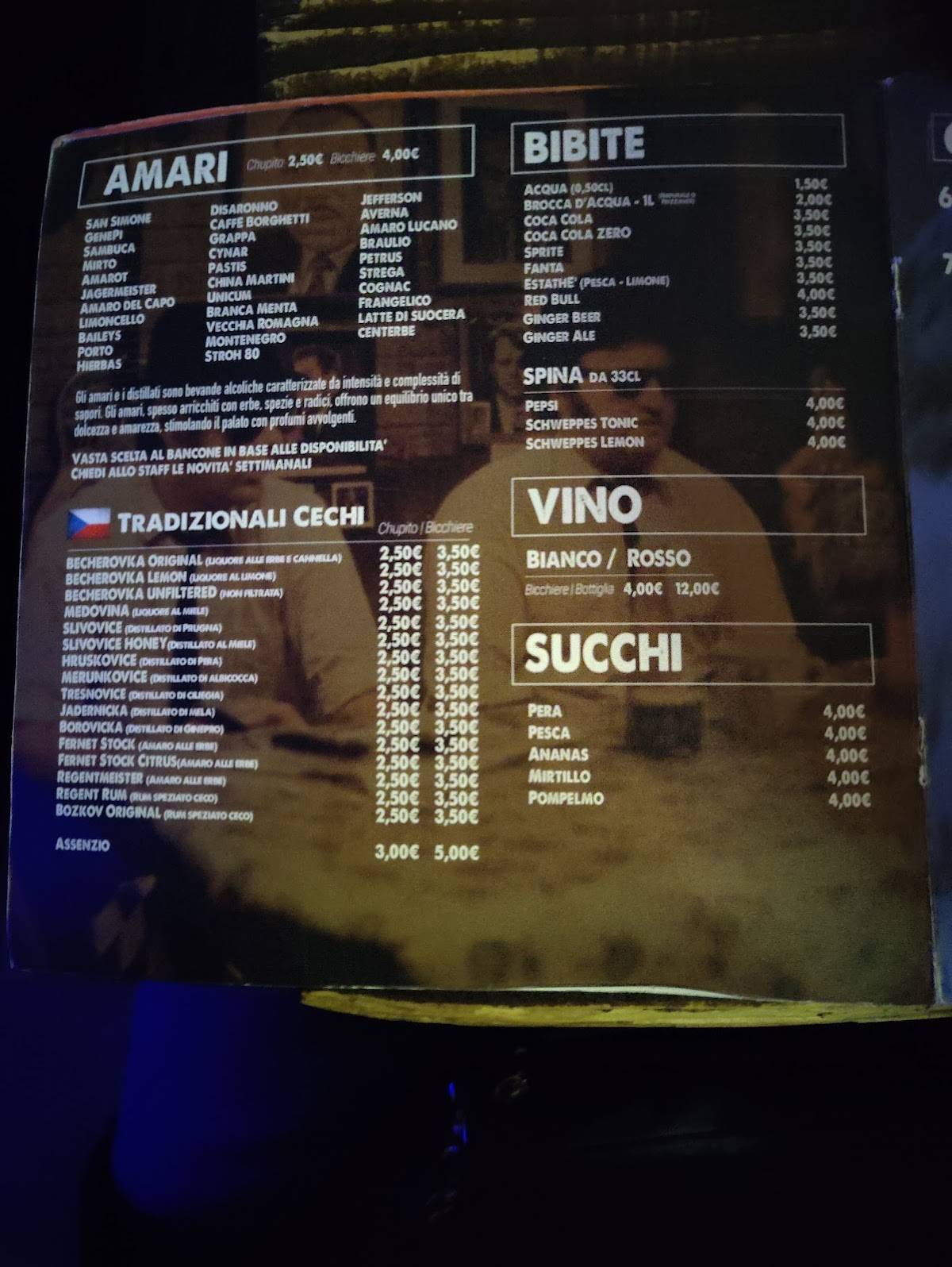 Menu di Birra Ceca Pub82 
