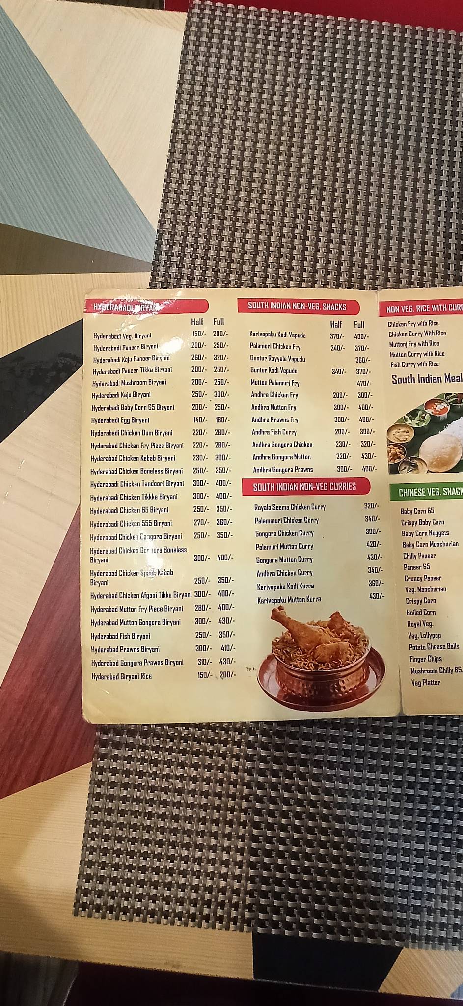 Biryani Planet menu