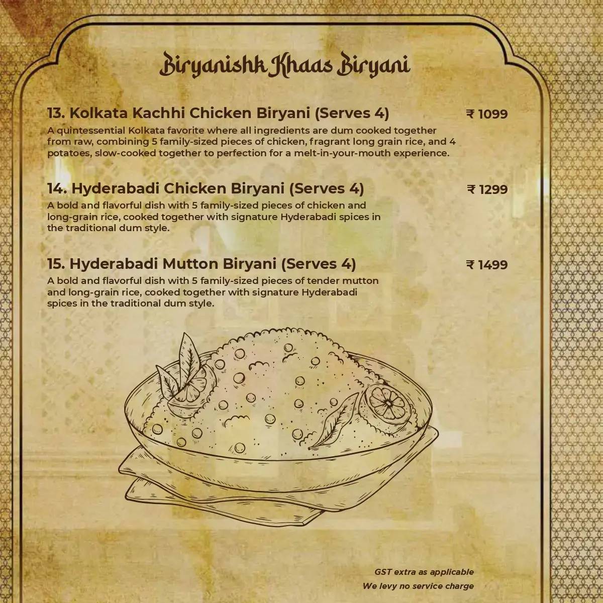Biryanishk by The Biryani Company - Mudiali menu
