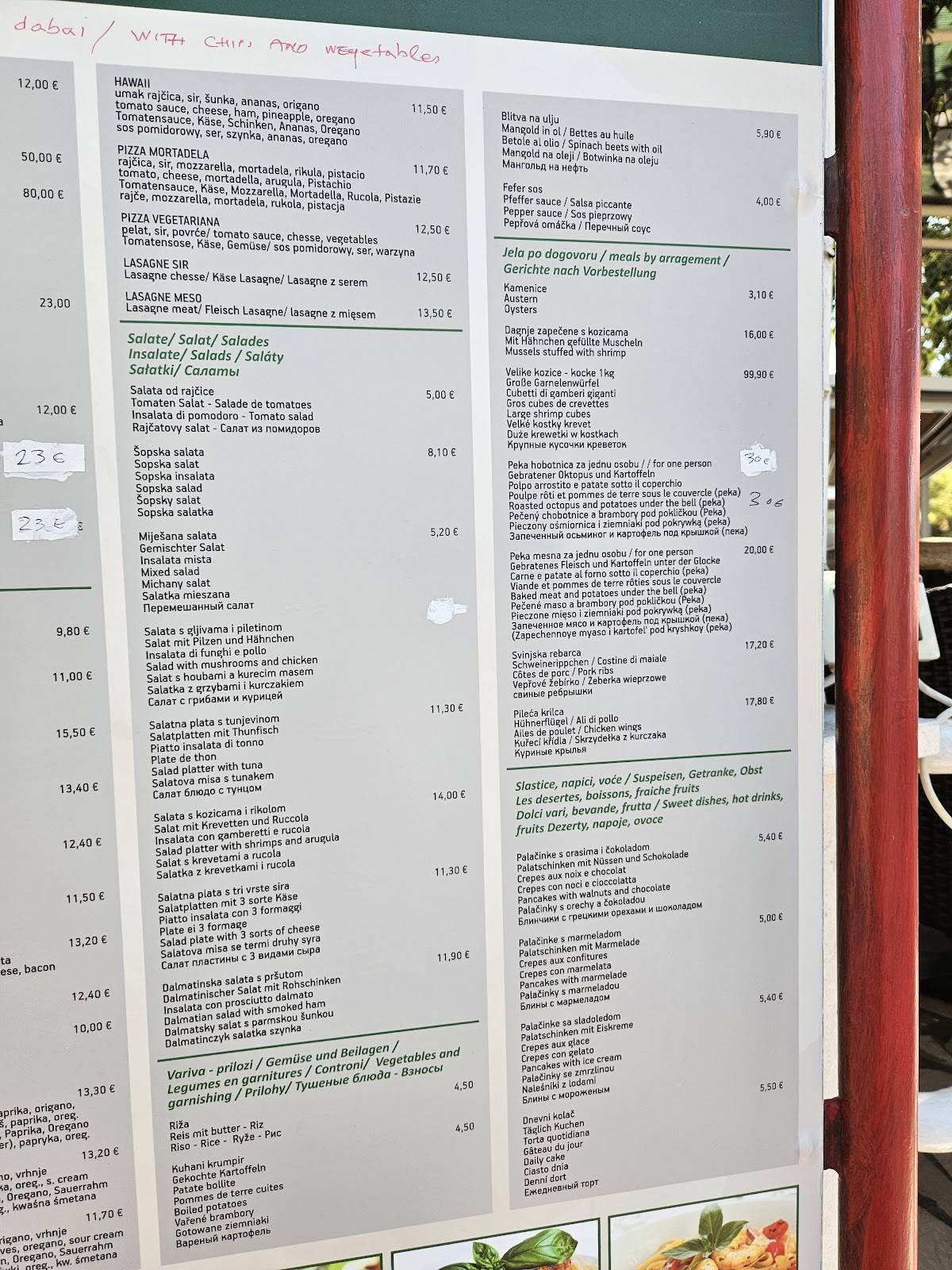 Menu di Bistro Lungo Mare 